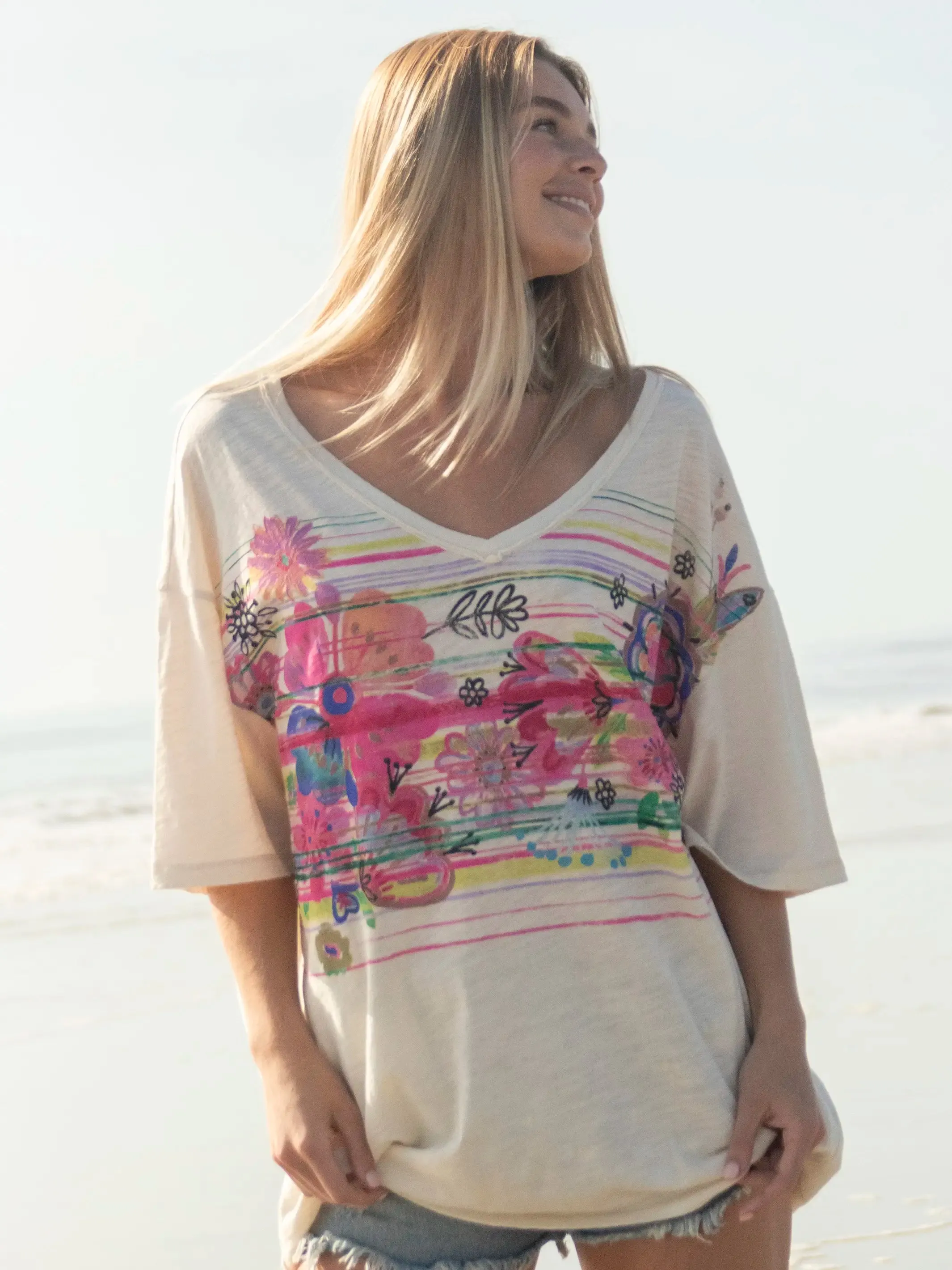 One Size Cotton Easy V-Neck Tee sold by NATURAL LIFE