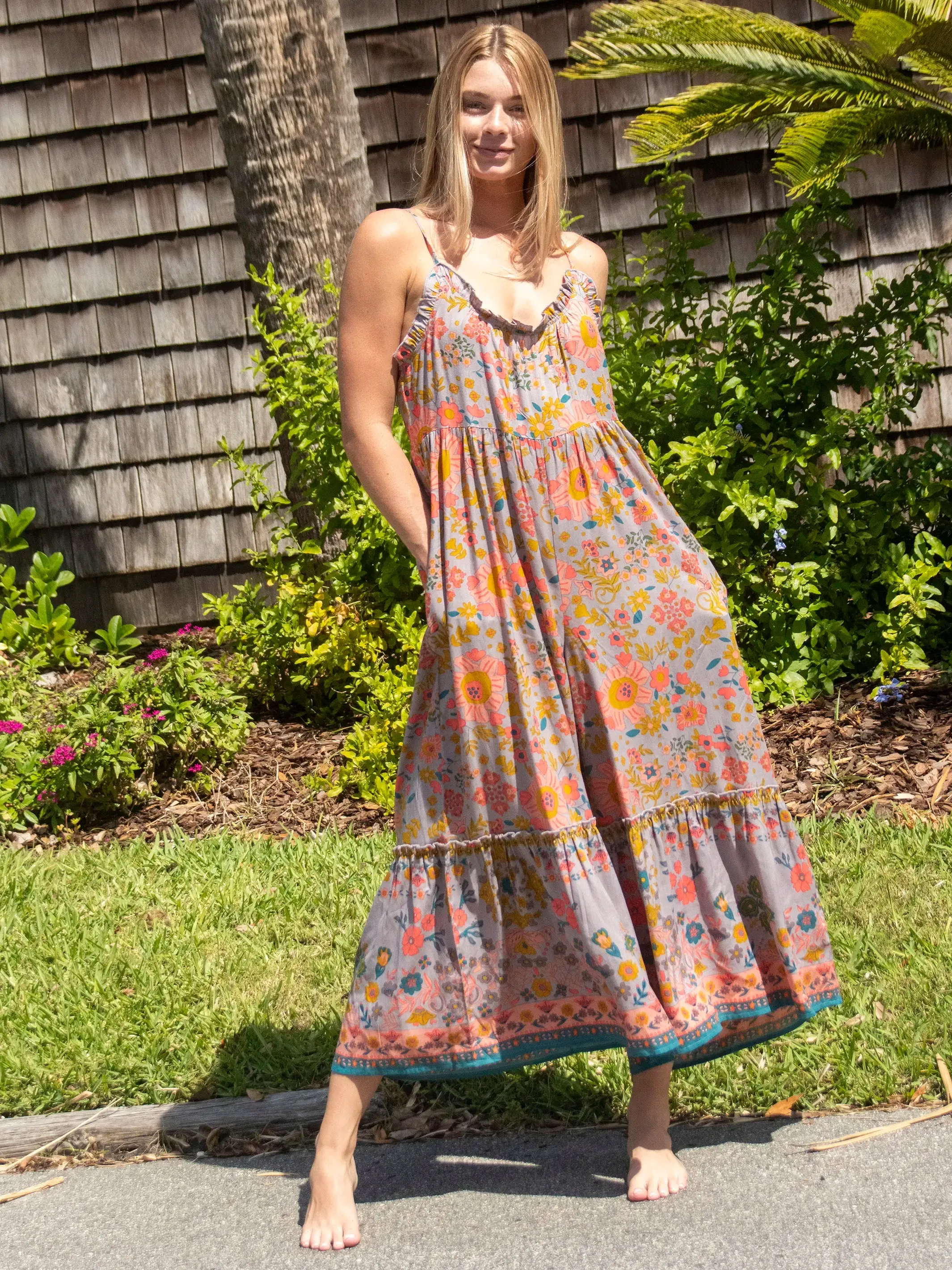 Harley Jumpsuit - Grey Peonies sold by NATURAL LIFE product image thumbnail 3
