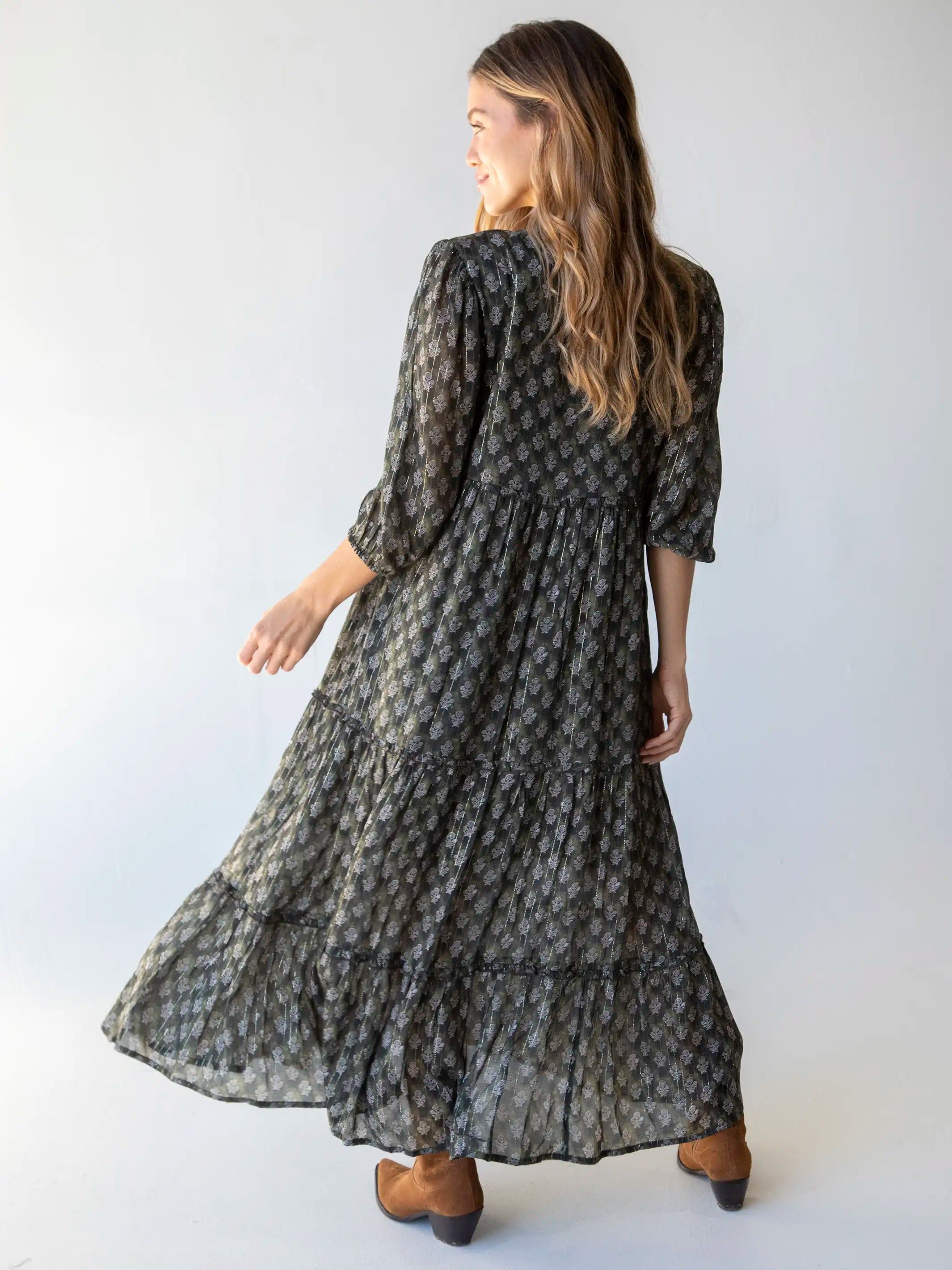 Luella Maxi Dress - Olive Floral sold by NATURAL LIFE product image thumbnail 3