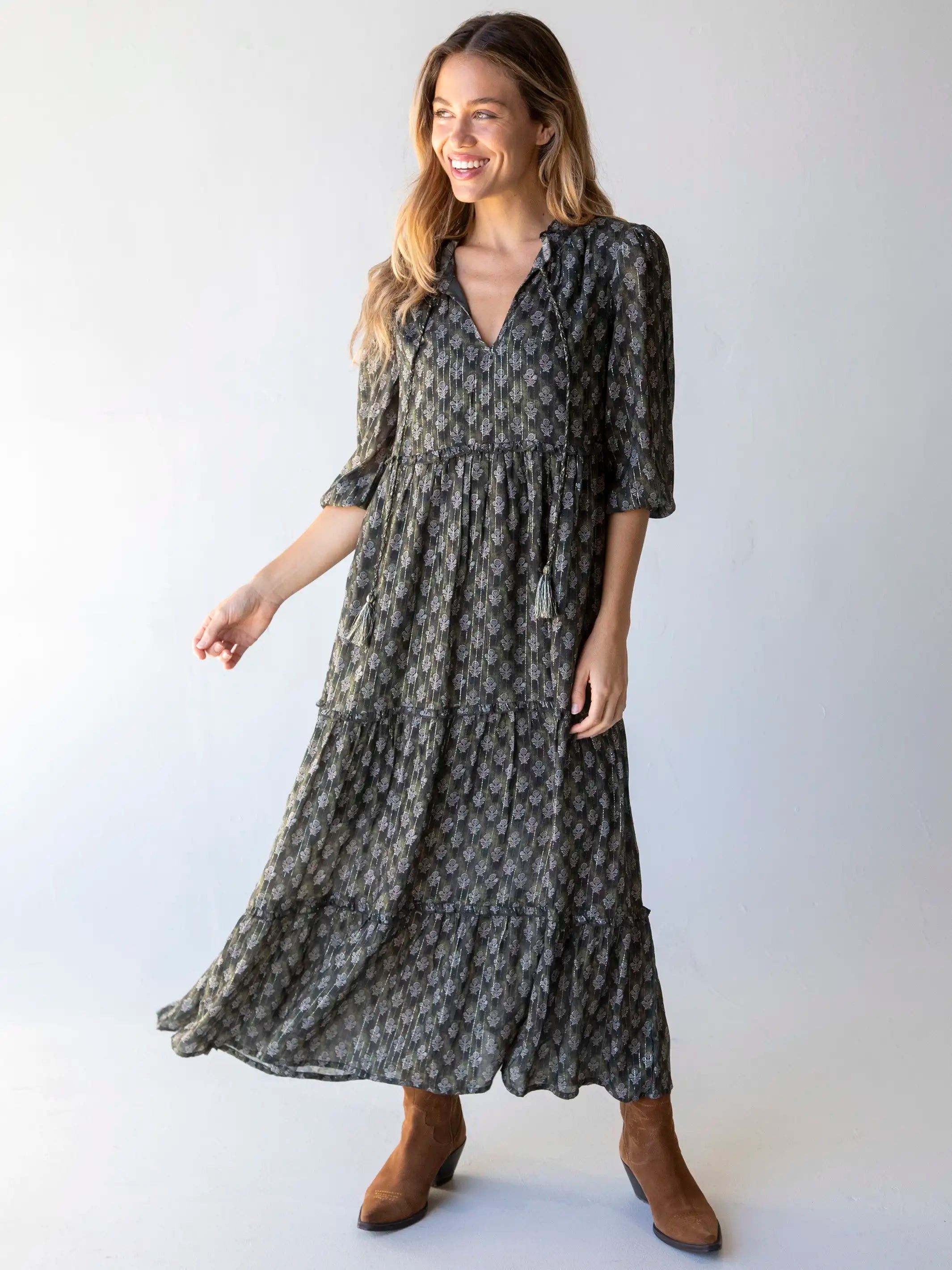 Luella Maxi Dress - Olive Floral sold by NATURAL LIFE