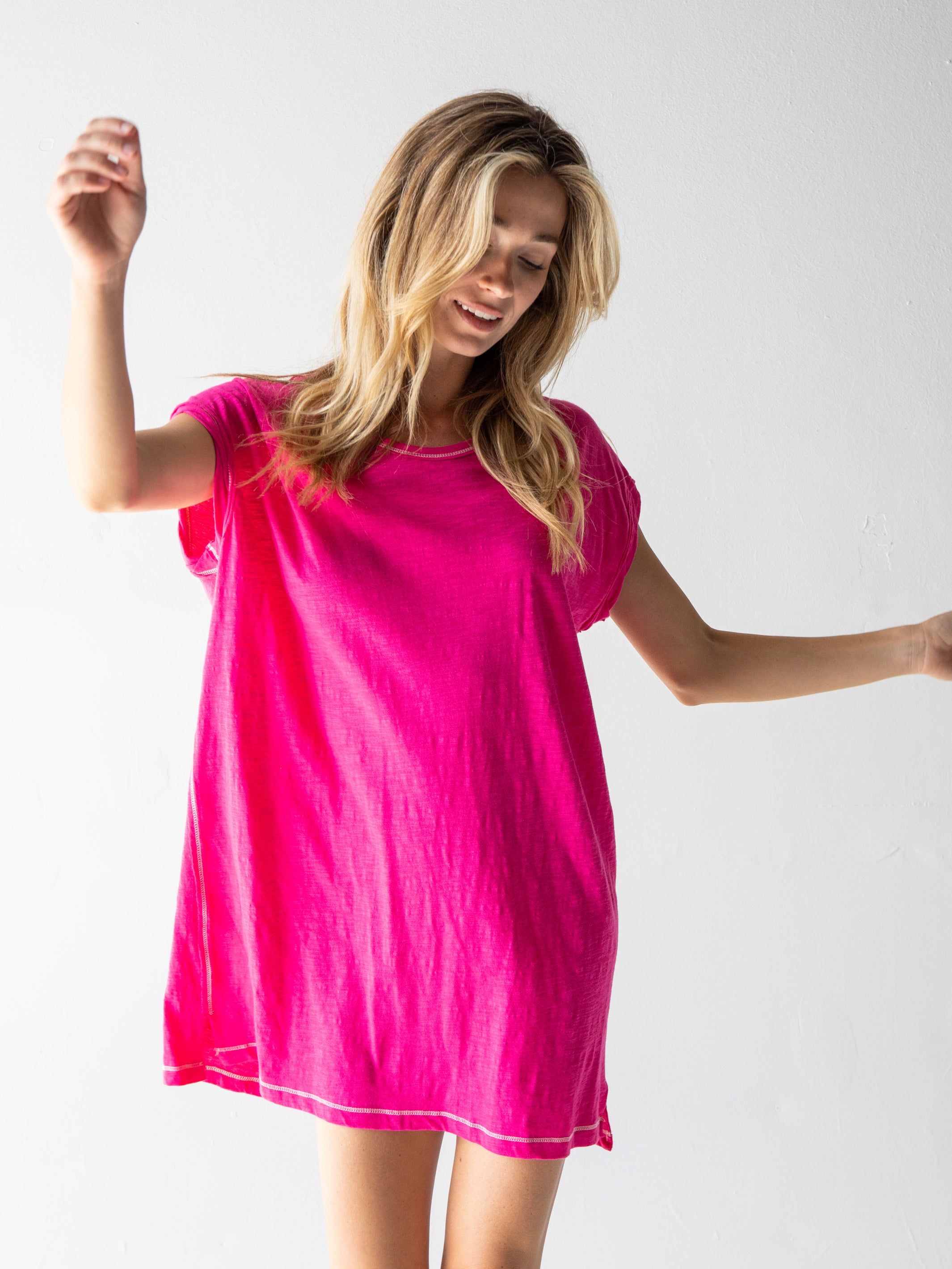 Frankie Knit Tee Shirt Dress - Pink sold by NATURAL LIFE product image thumbnail 2