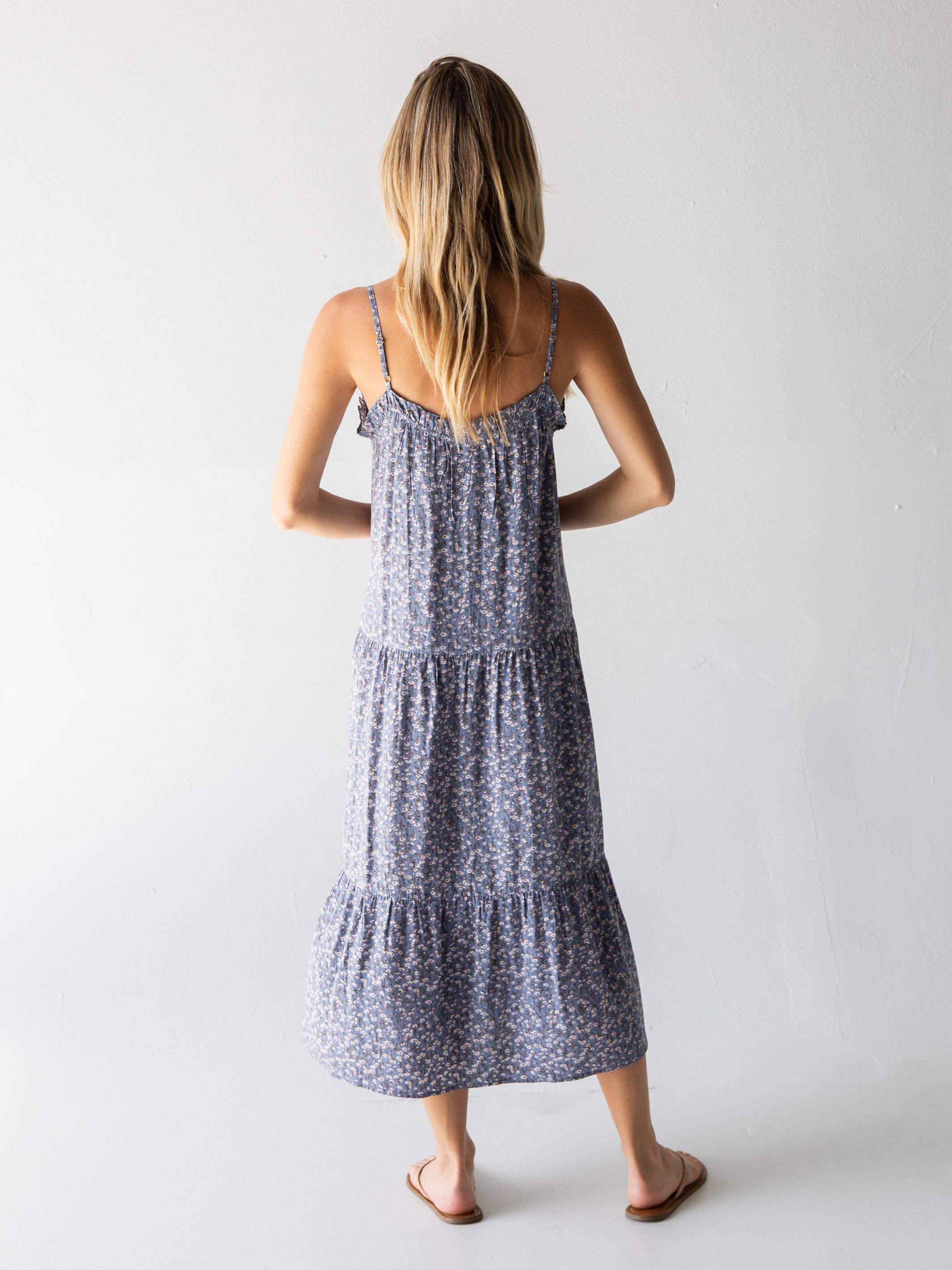 Harley Midi Dress - Dusty Blue Floral sold by NATURAL LIFE product image thumbnail 4