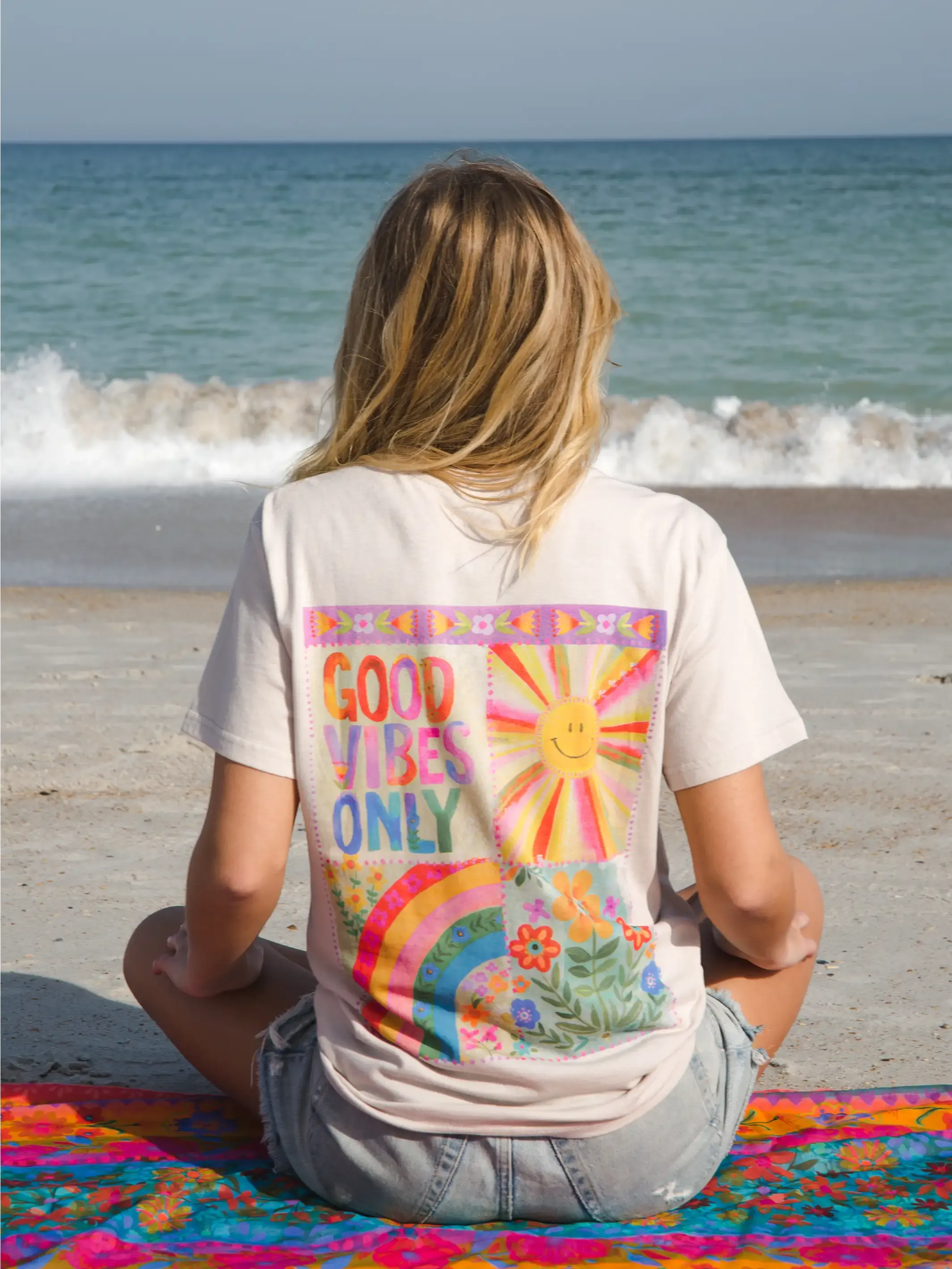 Cotton Comfy Tee Shirt - Good Vibes Only sold by NATURAL LIFE
