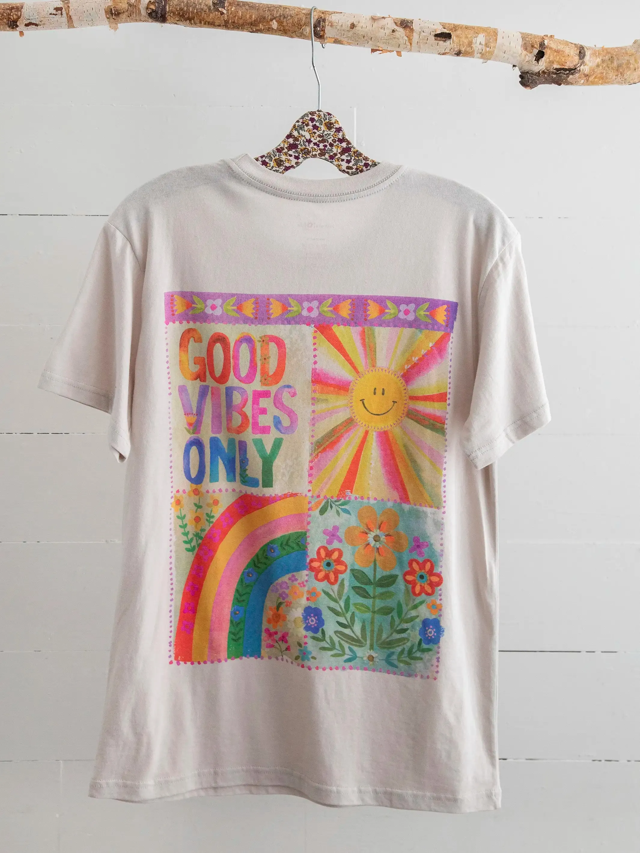 Cotton Comfy Tee Shirt - Good Vibes Only sold by NATURAL LIFE product image thumbnail 2
