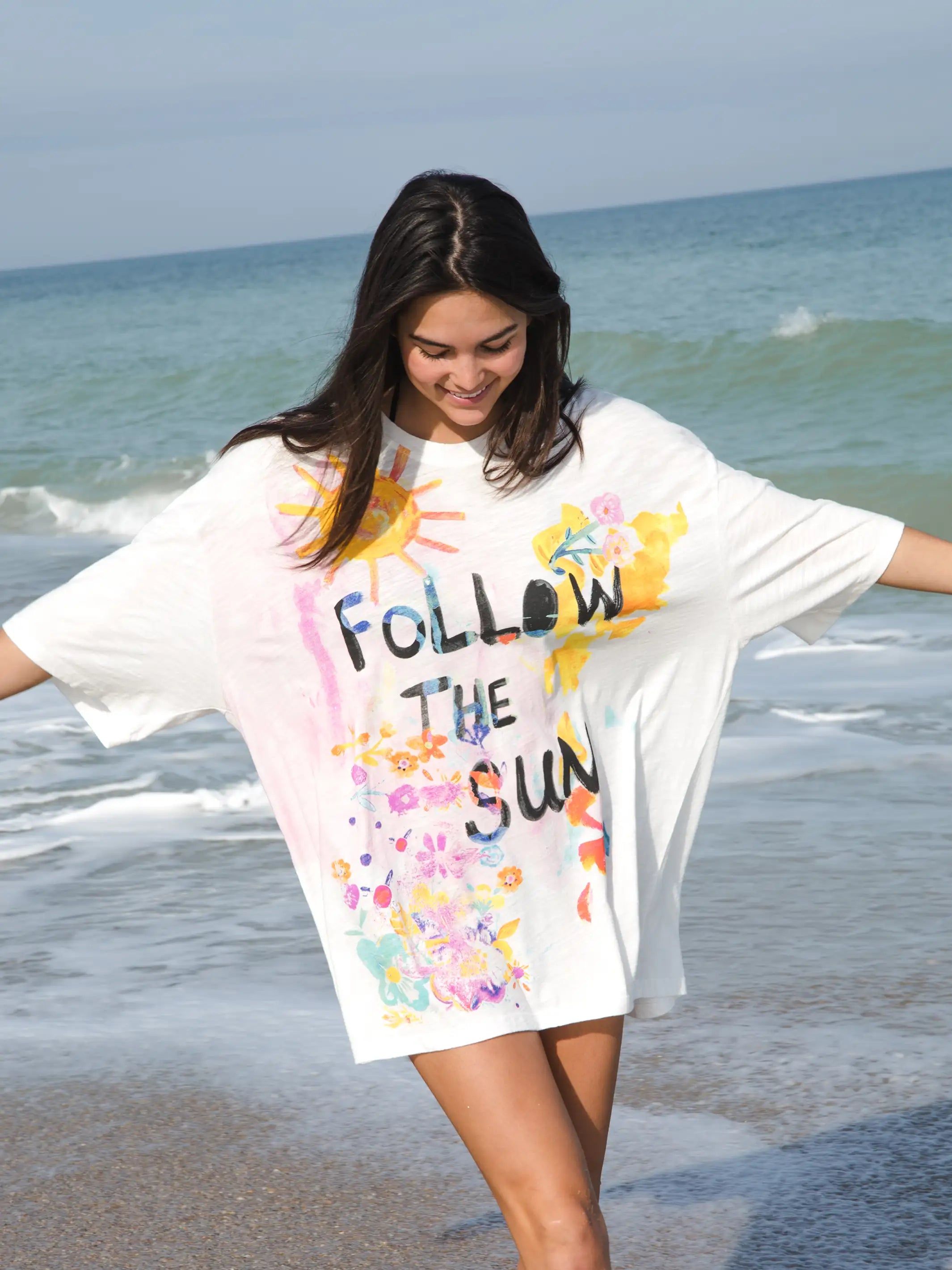 Life Is A Canvas Tee - Follow The Sun White sold by NATURAL LIFE product image thumbnail 2