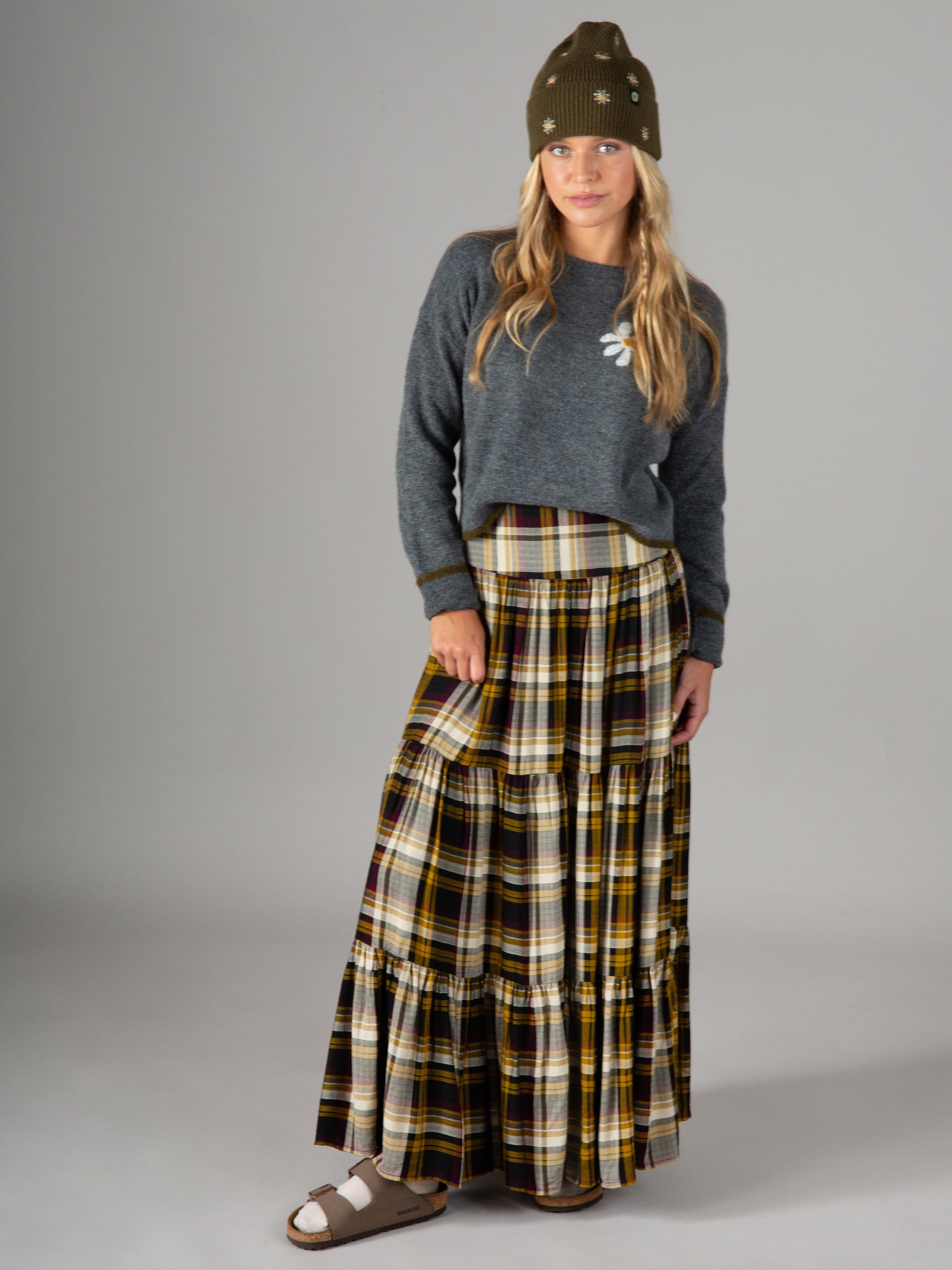 Hanna Convertible Maxi Skirt - Black Tan Plaid sold by NATURAL LIFE product image thumbnail 5