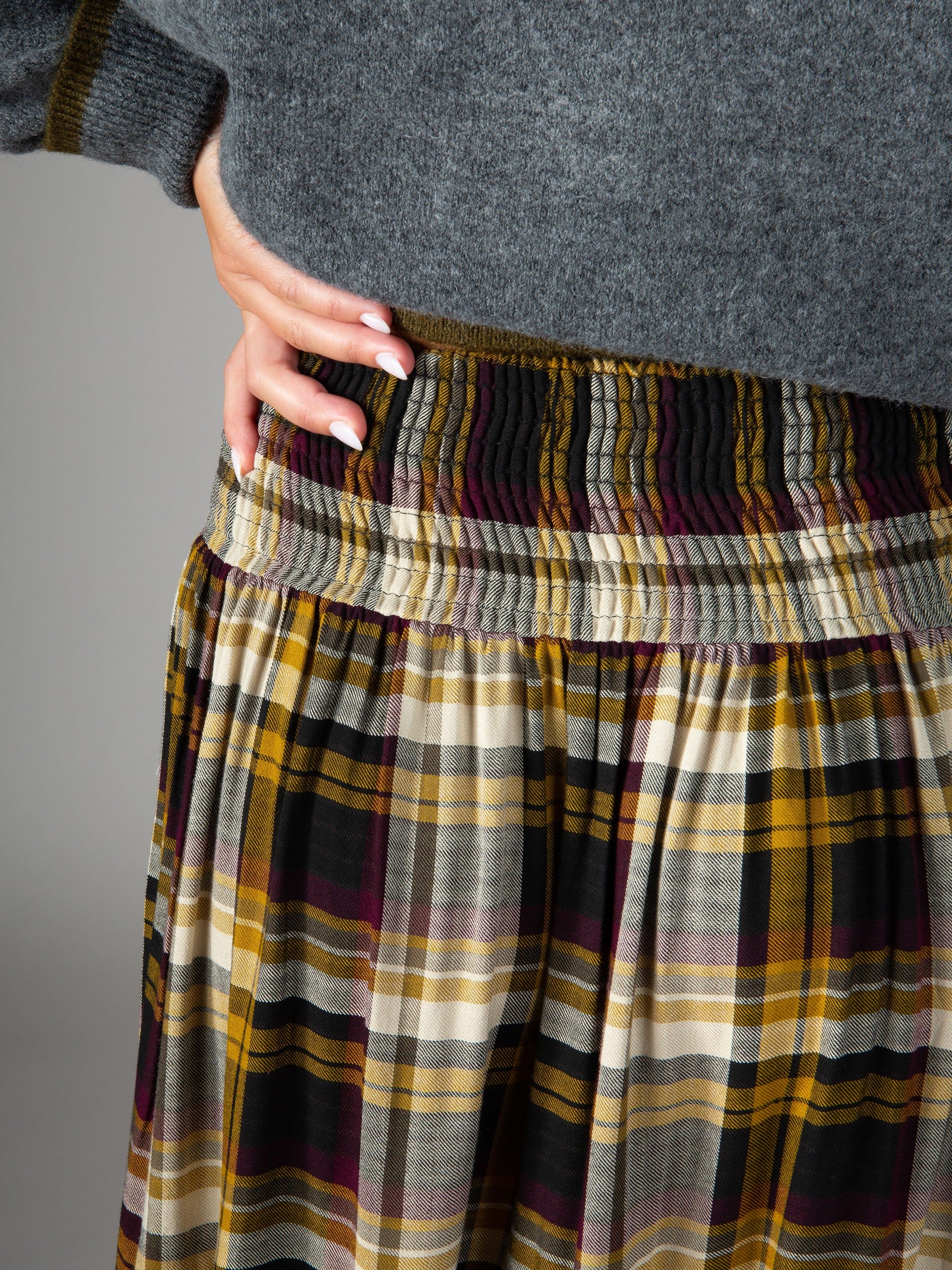 Hanna Convertible Maxi Skirt - Black Tan Plaid sold by NATURAL LIFE product image thumbnail 4