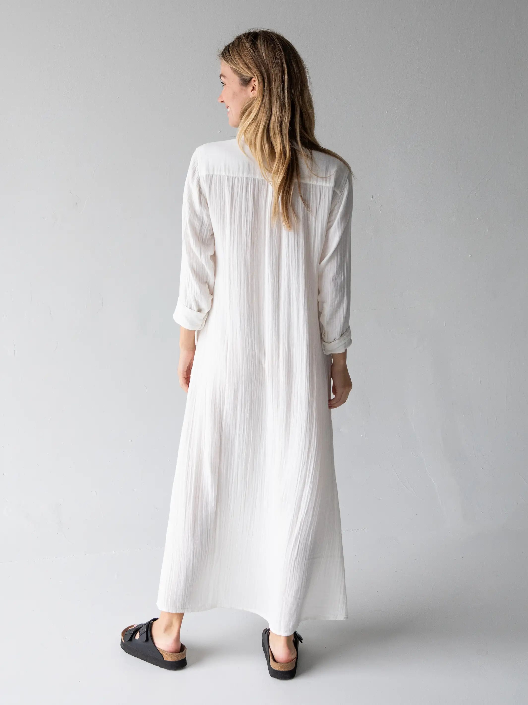 Drew Gauze Shirt Dress - White sold by NATURAL LIFE product image thumbnail 5