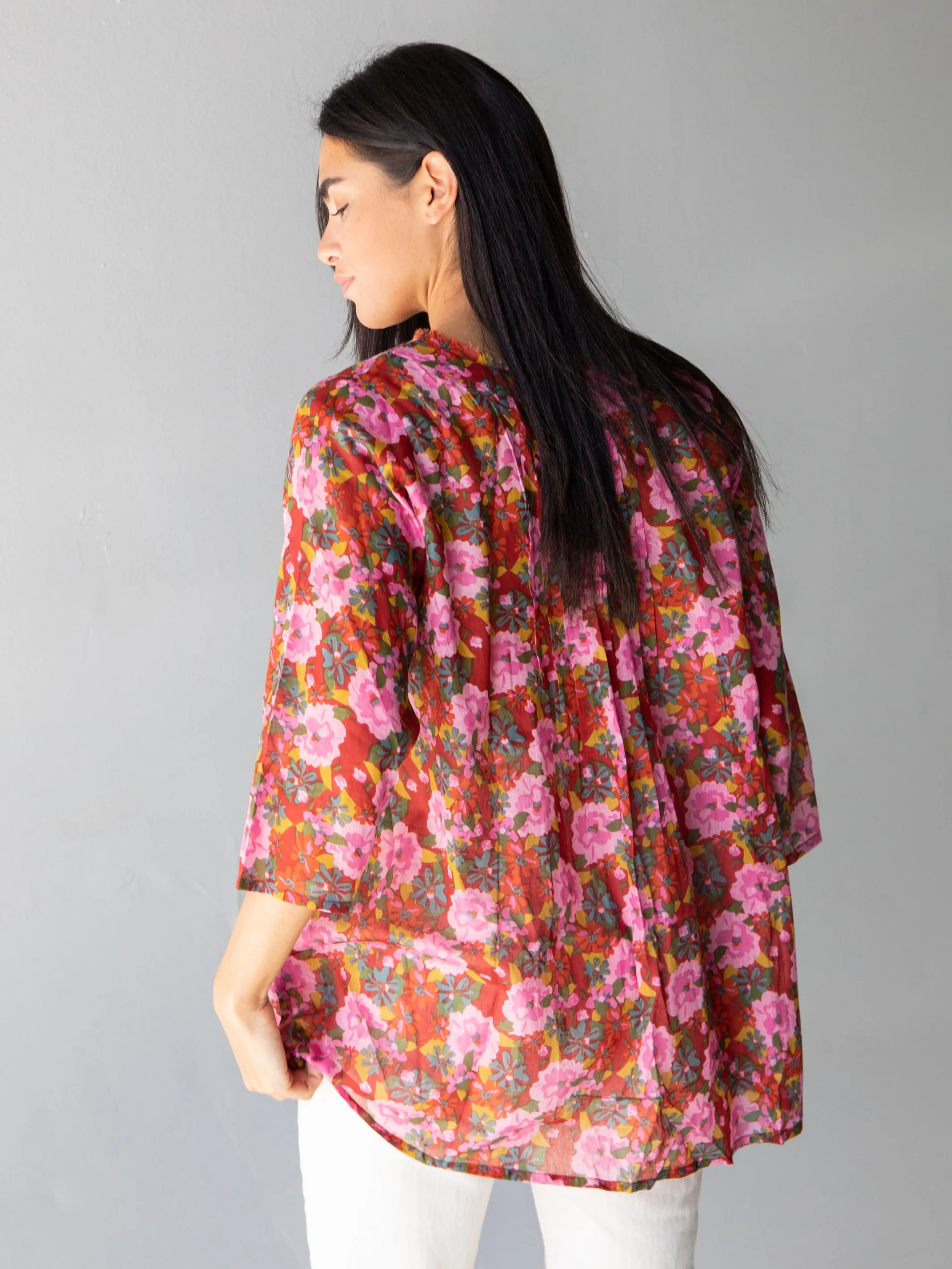 Cotton Tunic-In-A-Bag - Pink Red Floral sold by NATURAL LIFE product image thumbnail 4