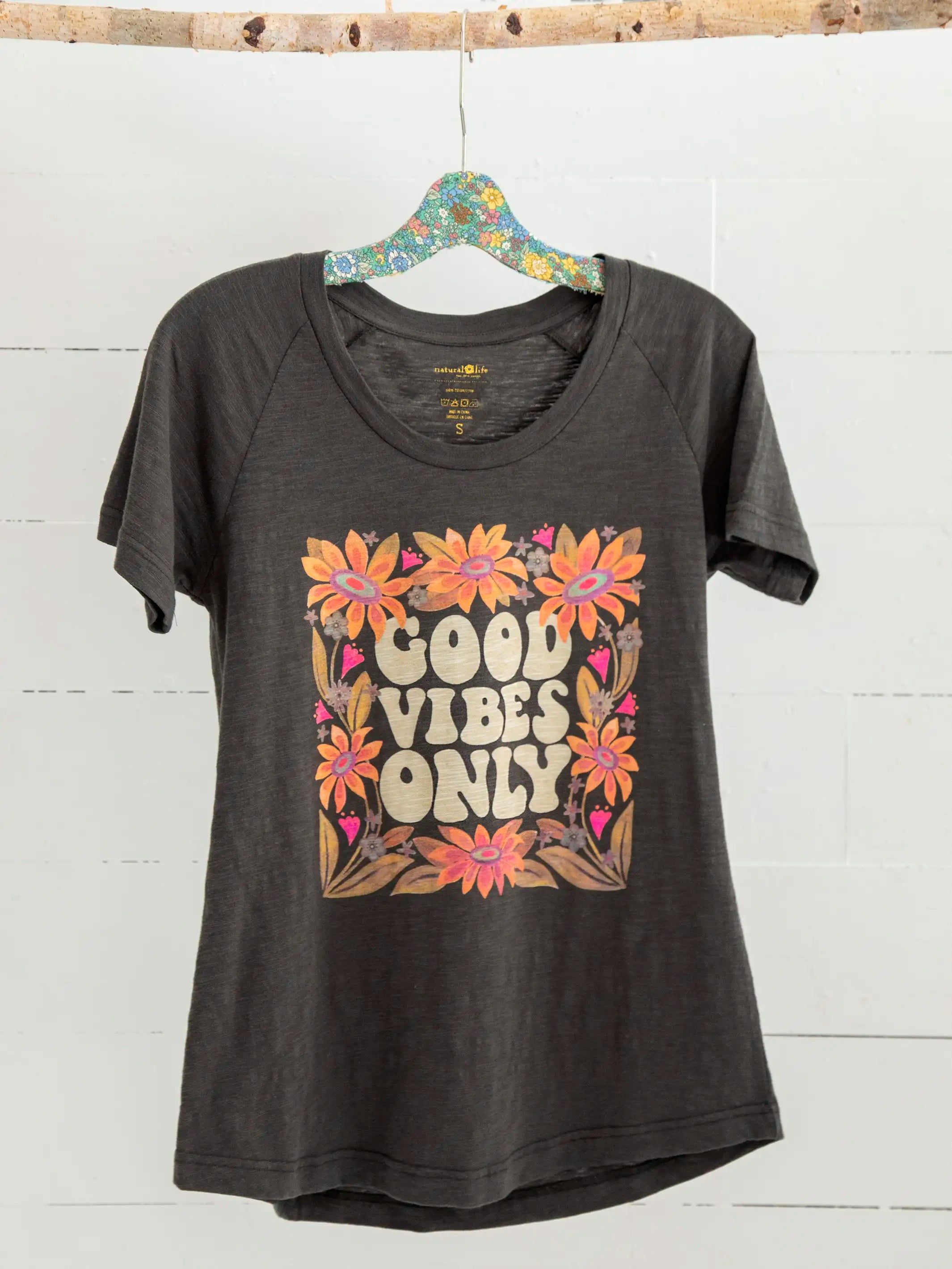 Boho Tee Shirt - Good Vibes Only sold by NATURAL LIFE product image thumbnail 3