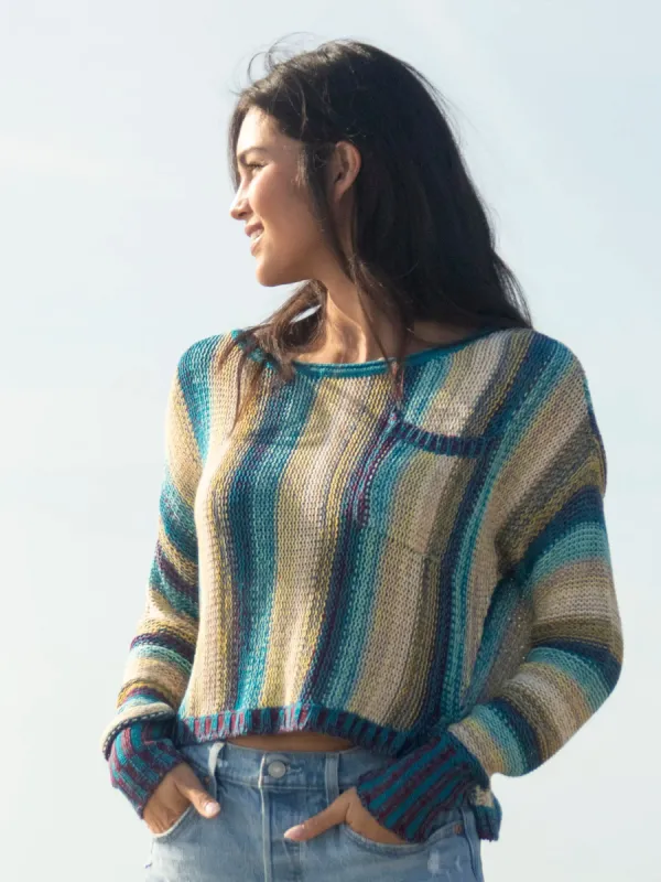 Patti Layering Sweater - Blue Stripe sold by NATURAL LIFE
