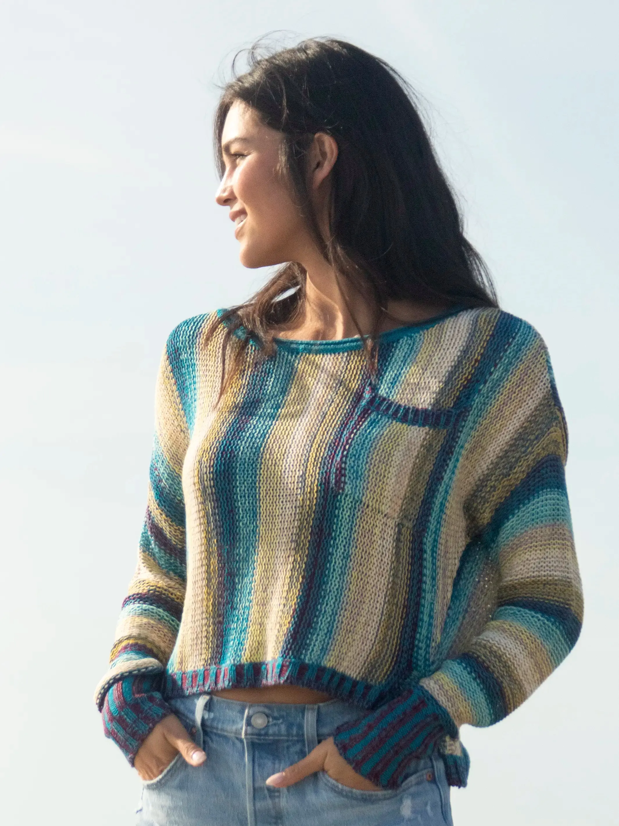 Patti Layering Sweater - Blue Stripe sold by NATURAL LIFE