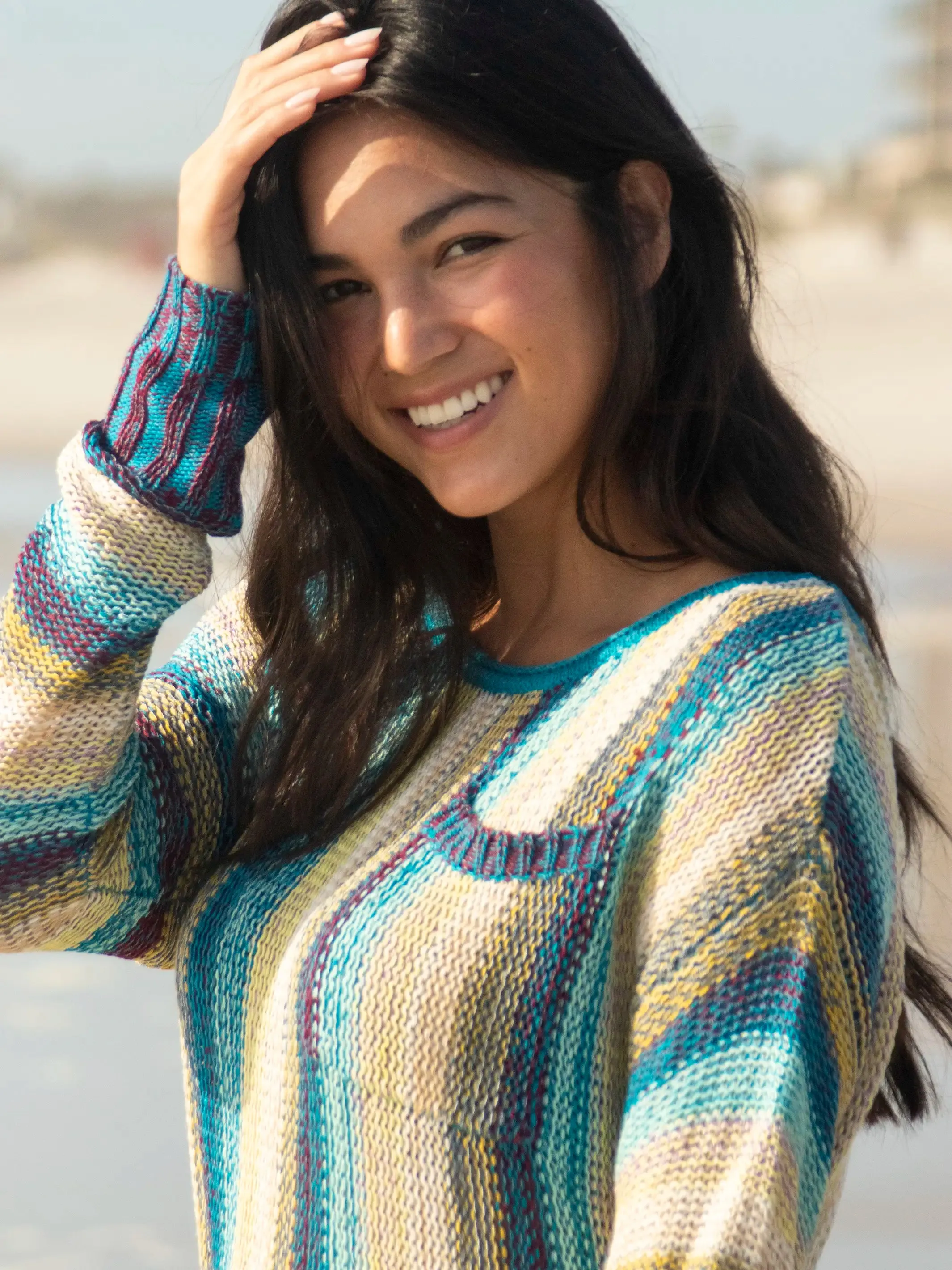 Patti Layering Sweater - Blue Stripe sold by NATURAL LIFE product image thumbnail 2