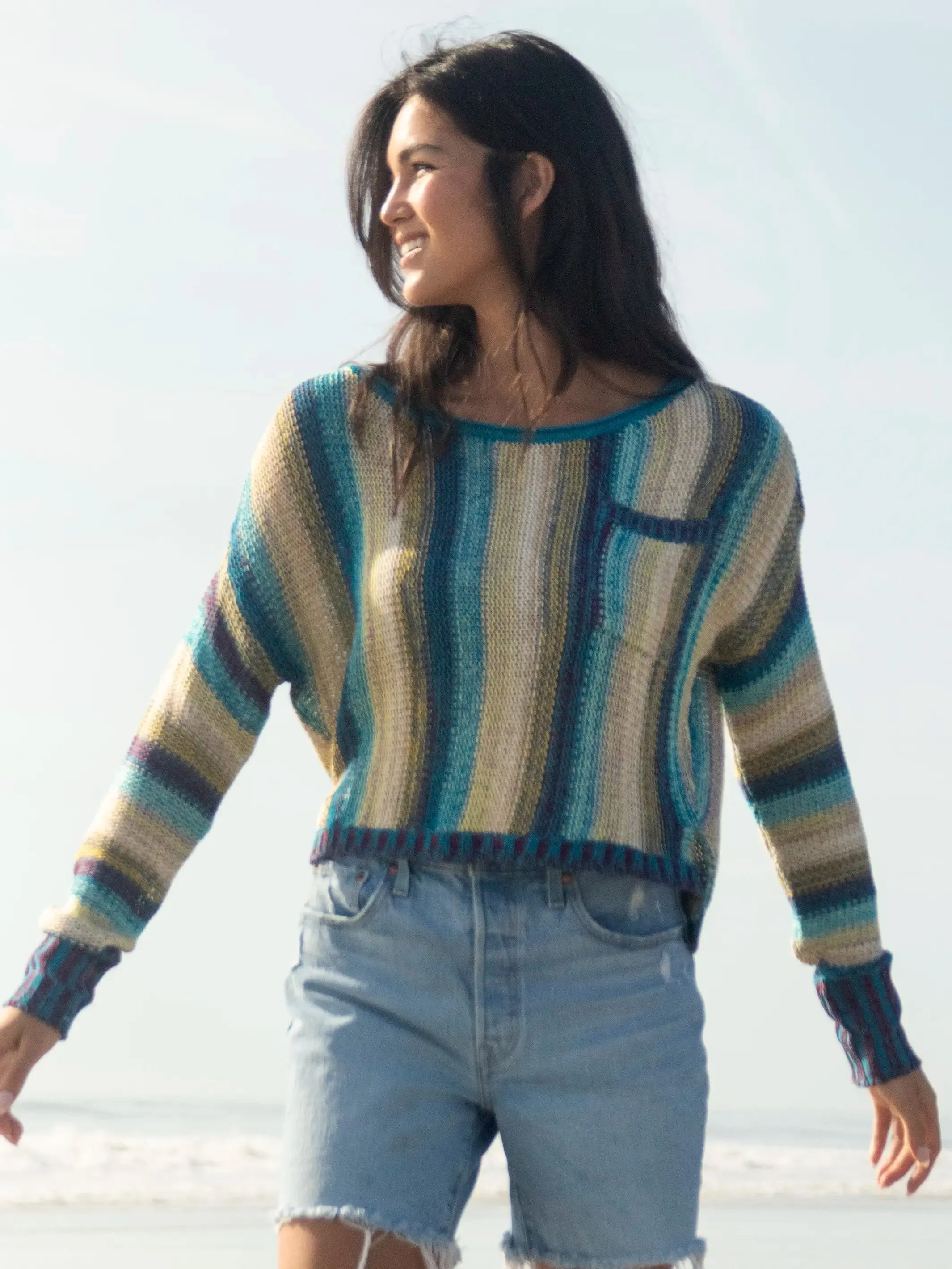 Patti Layering Sweater - Blue Stripe sold by NATURAL LIFE product image thumbnail 4