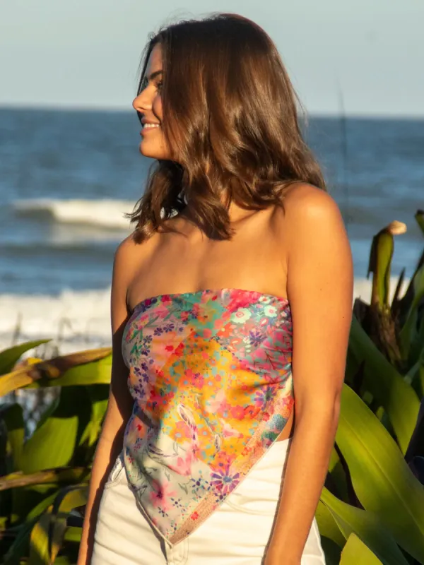 Lacey Tube Top - Watercolor Patchwork sold by NATURAL LIFE