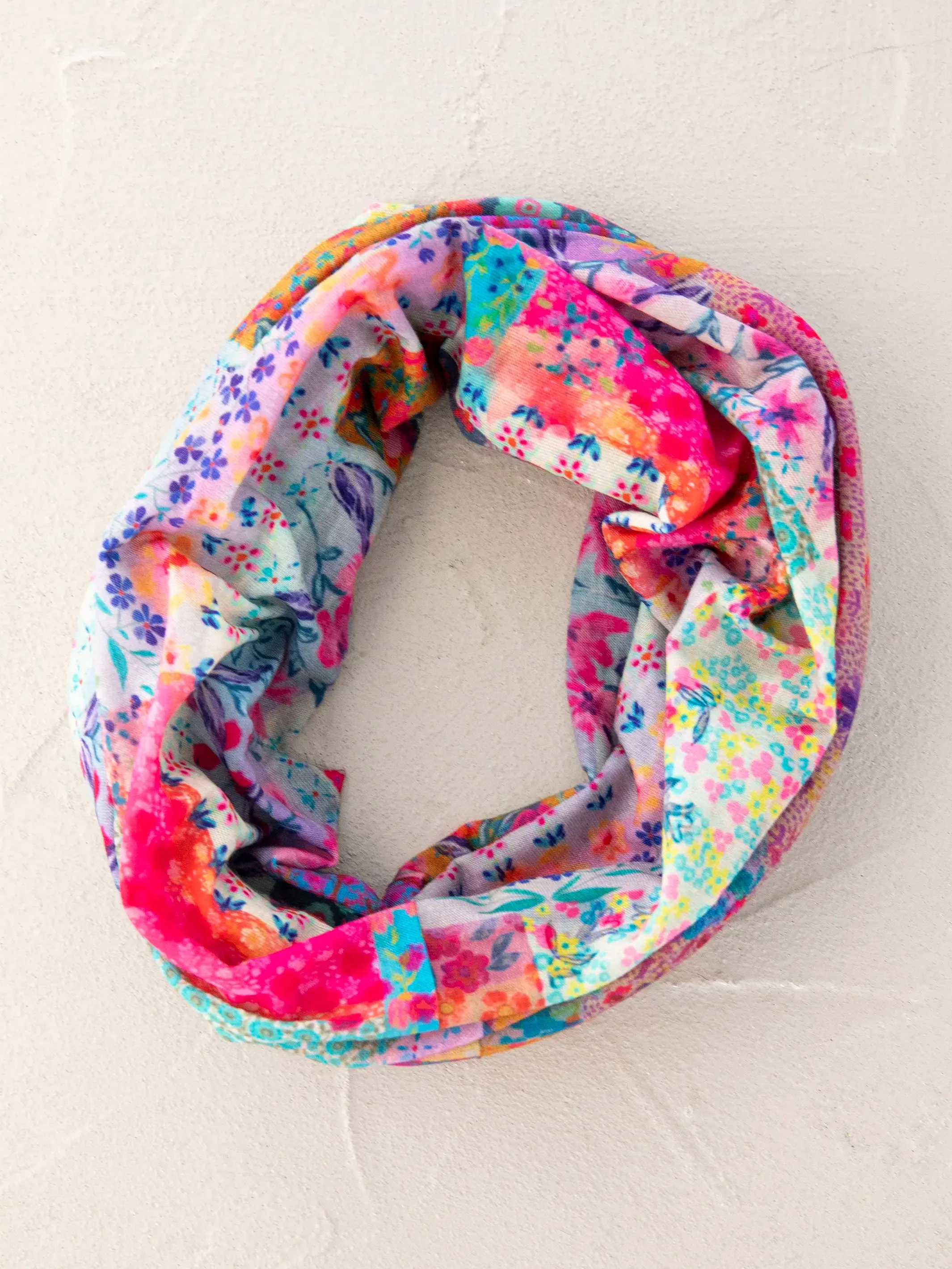 Full Boho Bandeau® Headband - Pink Watercolor Patchwork sold by NATURAL LIFE product image thumbnail 4