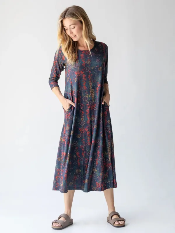 Lottie Knit Midi Dress - Watercolor Floral sold by NATURAL LIFE