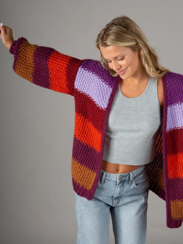 Oversized Striped Cardigan Sweater - Multi sold by NATURAL LIFE