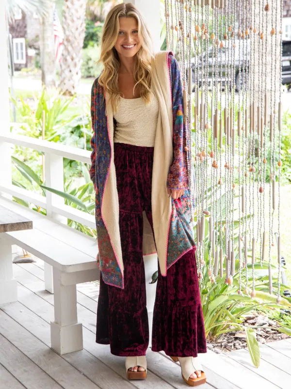 Long Blanket Kimono - Vintage Patchwork made by NATURAL LIFE