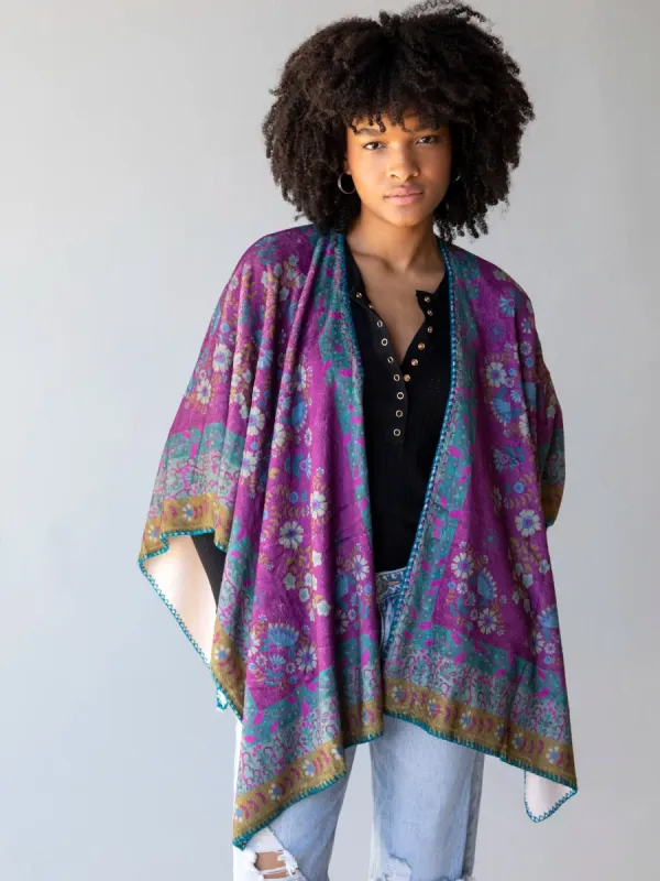 2-in-1 Cozy Shawl Scarf - Magenta sold by NATURAL LIFE