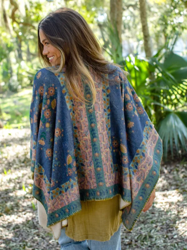 2-in-1 Cozy Shawl Scarf - Blue sold by NATURAL LIFE