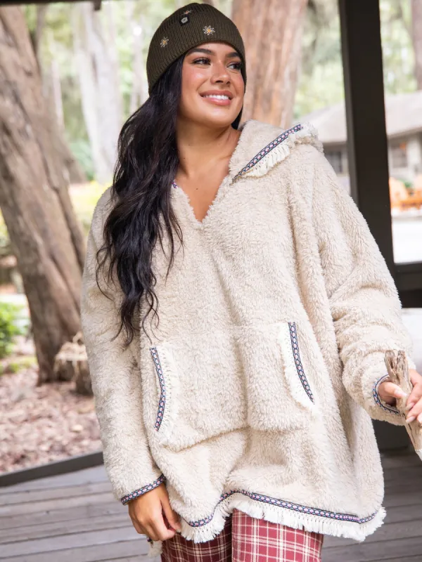 Oversized Blanket Hoodie - Cream Navy sold by NATURAL LIFE