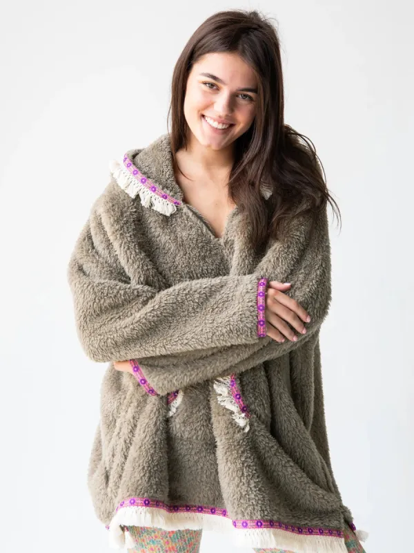 Oversized Blanket Hoodie - Olive sold by NATURAL LIFE