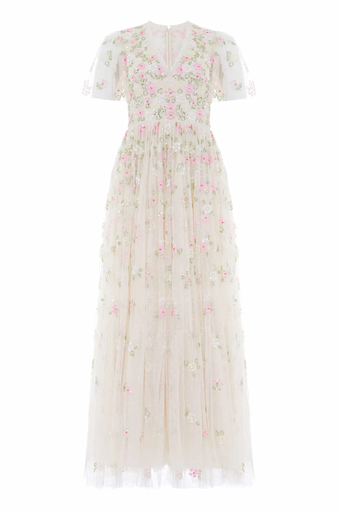 Freesia Shimmer V-Neck Gown sold by Needle & Thread product image thumbnail 3