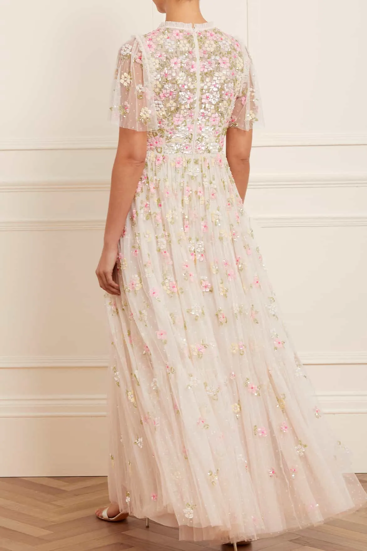 Freesia Shimmer V-Neck Gown sold by Needle & Thread product image thumbnail 5