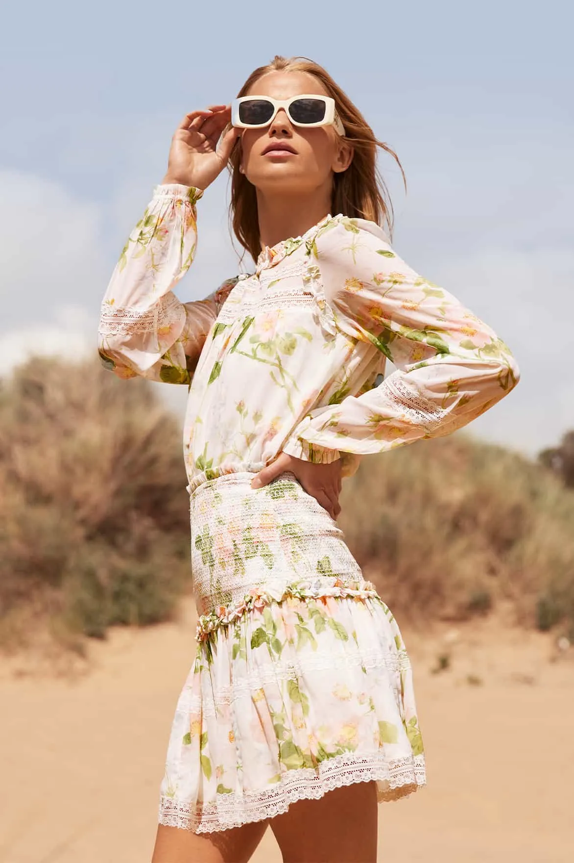 Immortal Rose Poppy Chiffon Top sold by Needle & Thread product image thumbnail 5