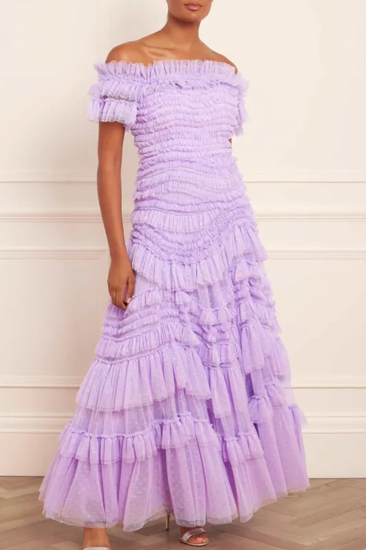 Wild Rose Off-Shoulder Gown sold by Needle & Thread