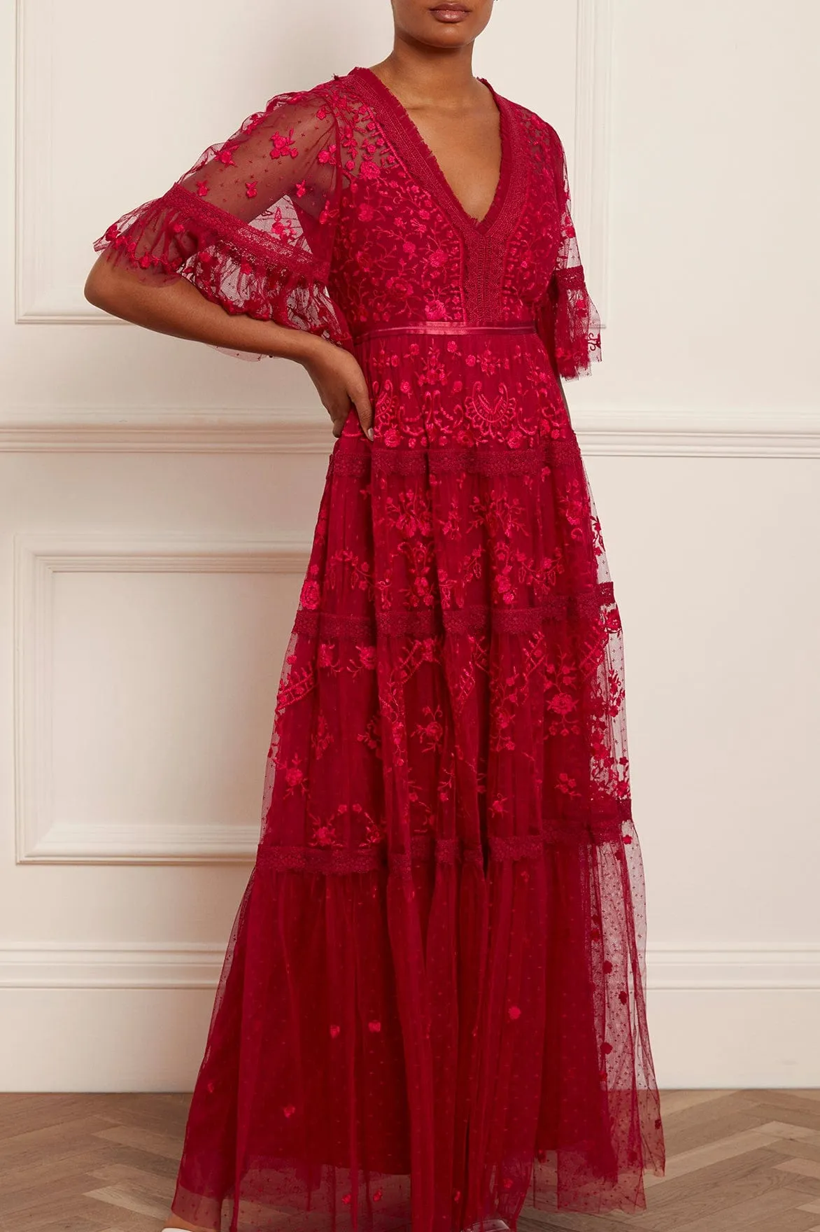 chinese dress ladies Lottie Sequin Lace-Up Mermaid Dress in Orange | Size: Xs | Knit Fabric/Mesh Fabric/Sheer Mesh Fabric