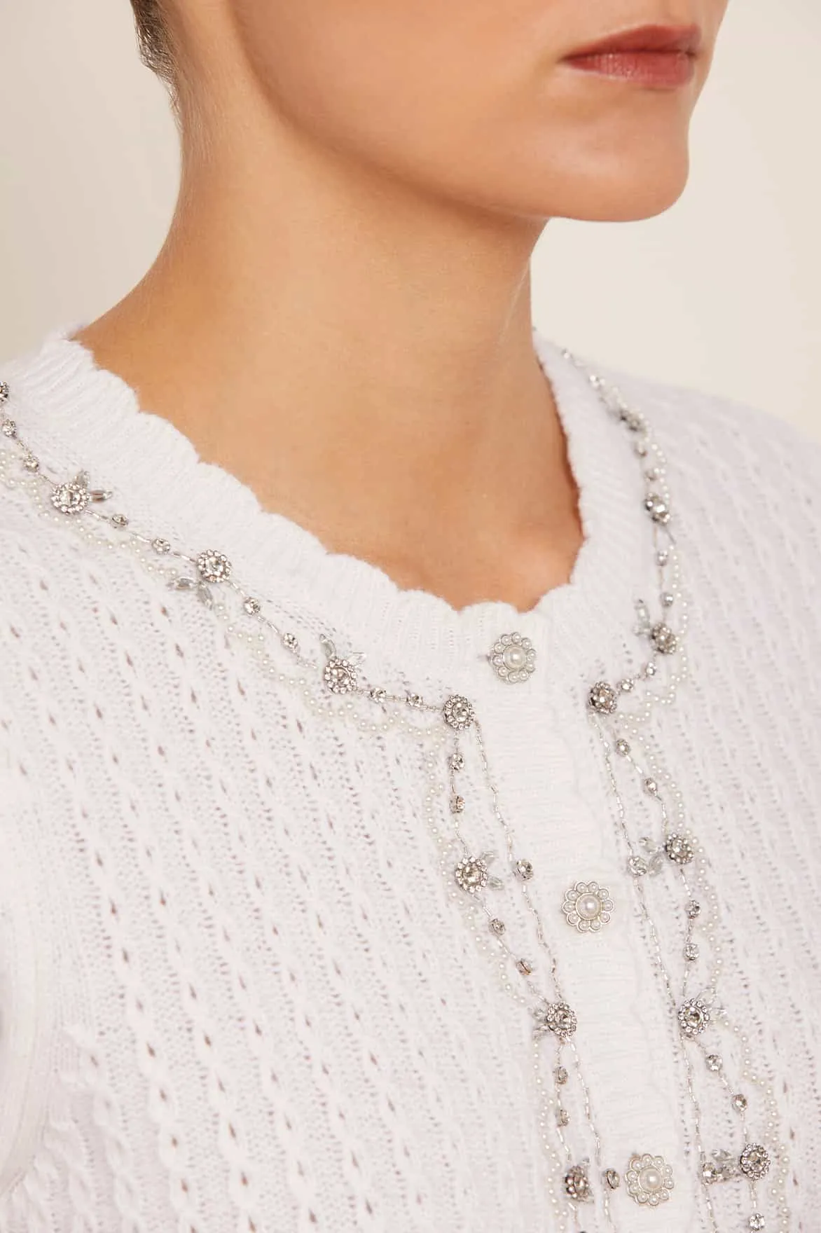 Crystal Border Short Cardigan sold by Needle & Thread product image thumbnail 4