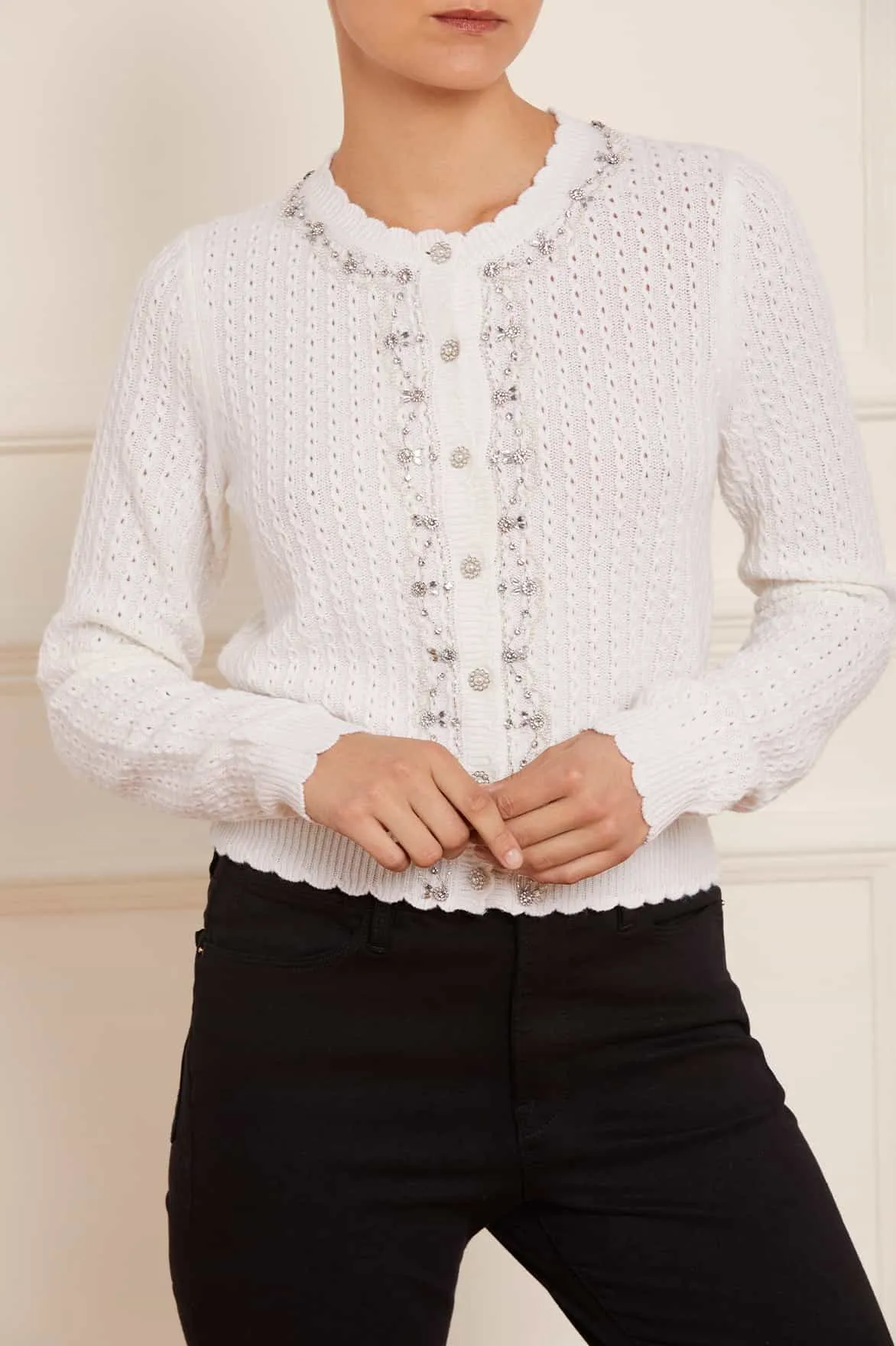 Crystal Border Short Cardigan sold by Needle & Thread product image thumbnail 2