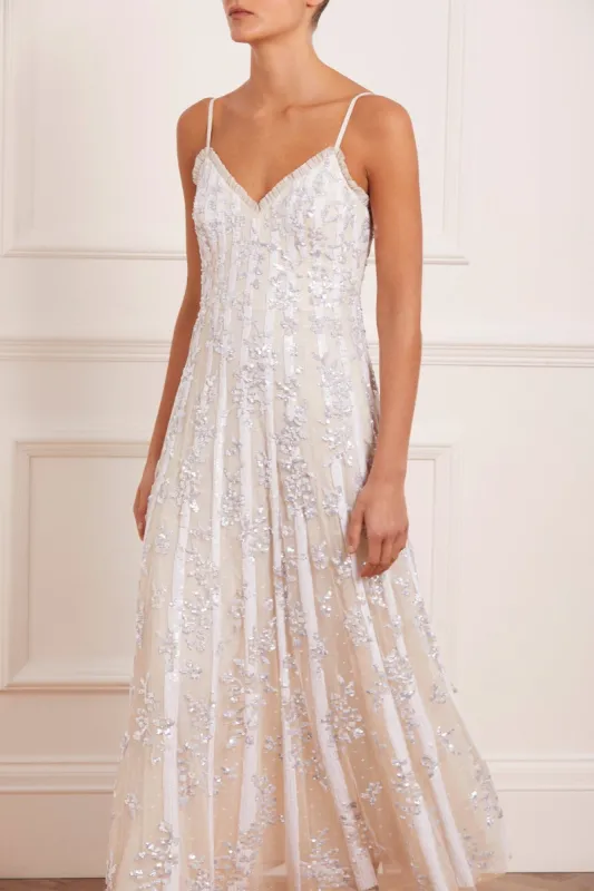 Floral Evermore Sequin Cami Ankle Gown sold by Needle & Thread