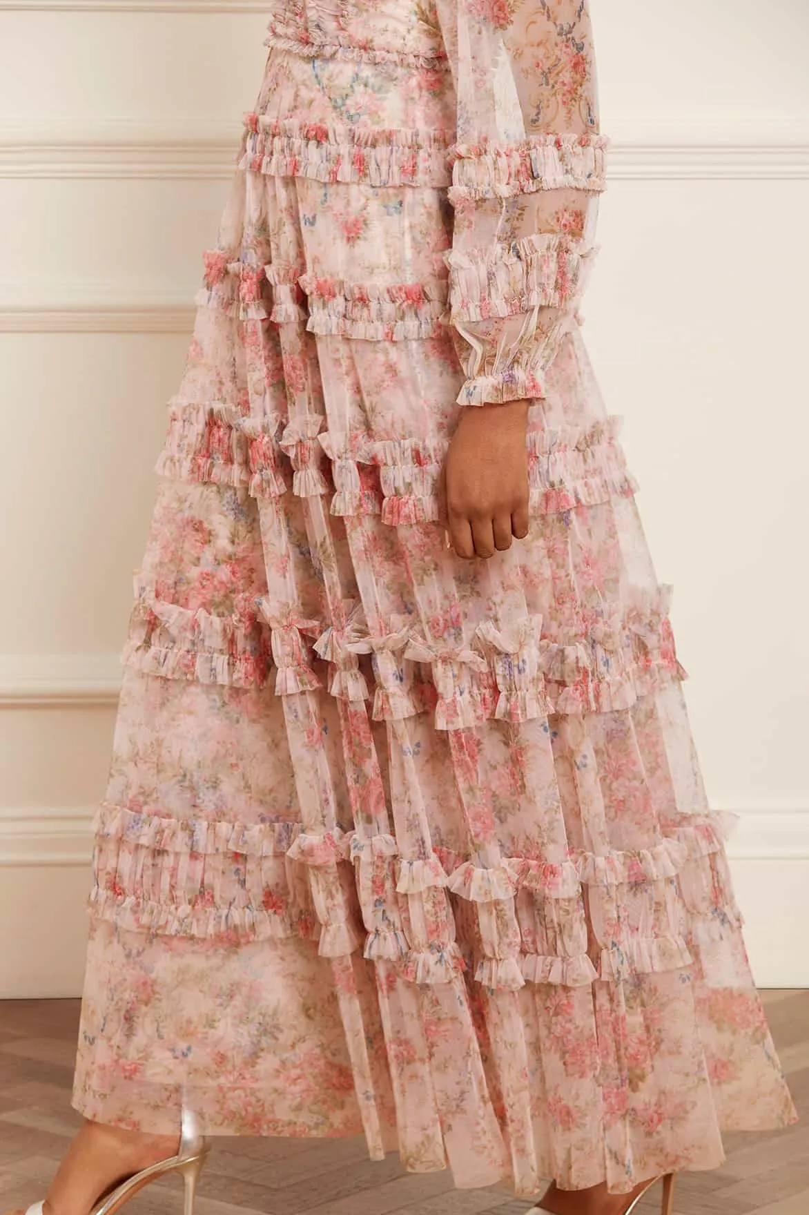 Floral Wreath Ruffle Gown sold by Needle & Thread product image thumbnail 4