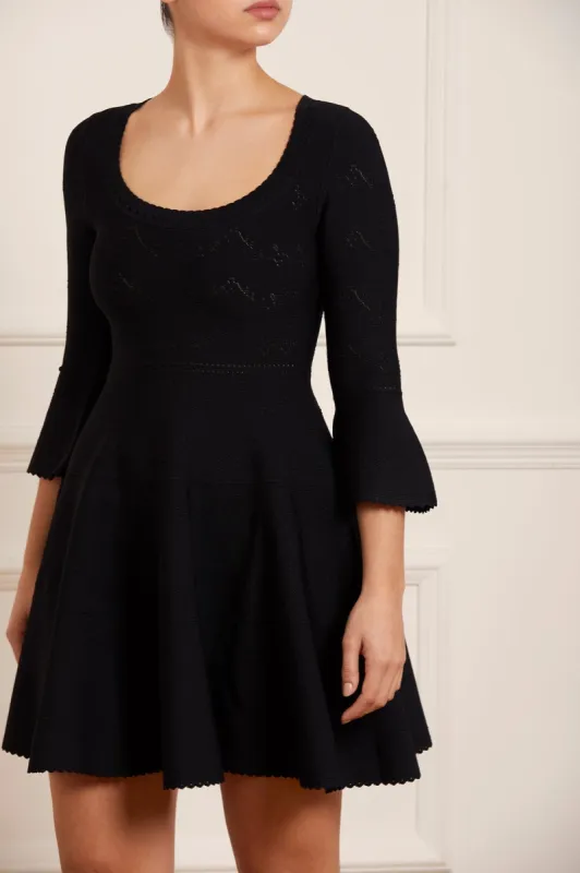 Pretty Pointelle Knit Scoop Neck Mini Dress sold by Needle & Thread