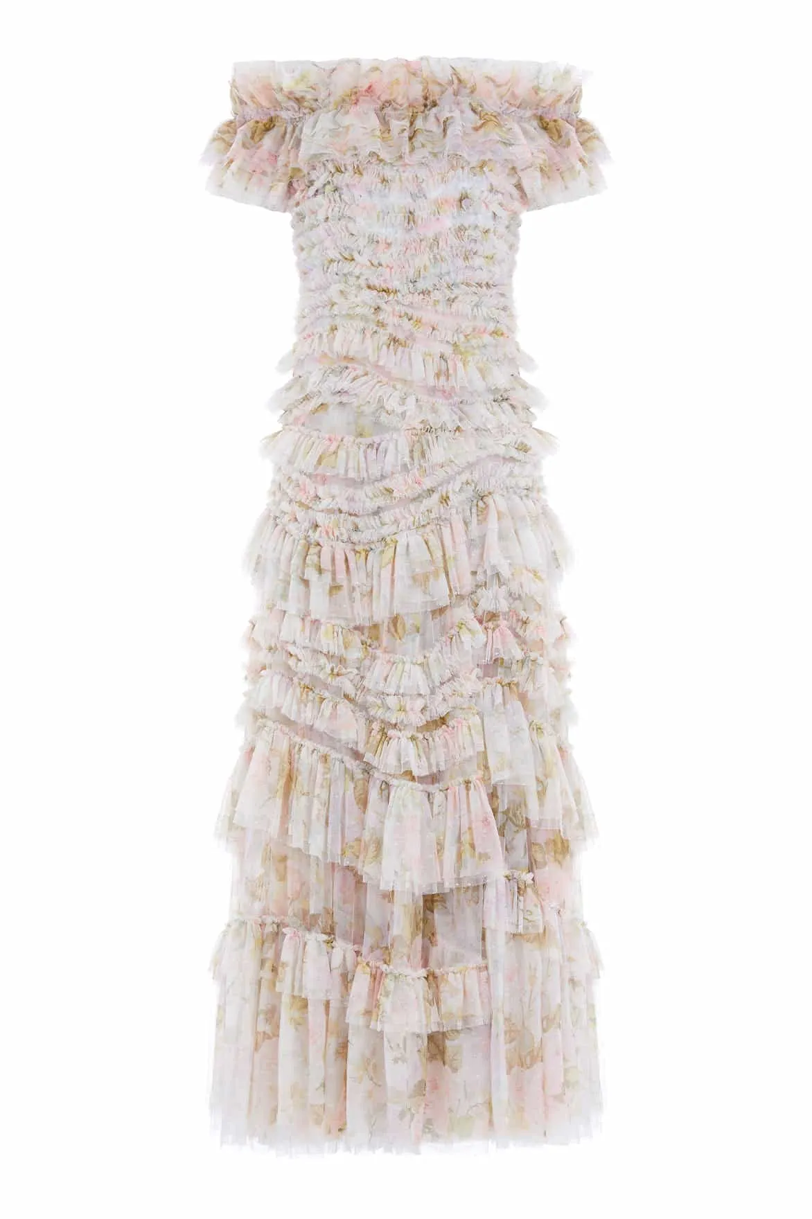 Rose Powder Off-Shoulder Gown sold by Needle & Thread product image thumbnail 3