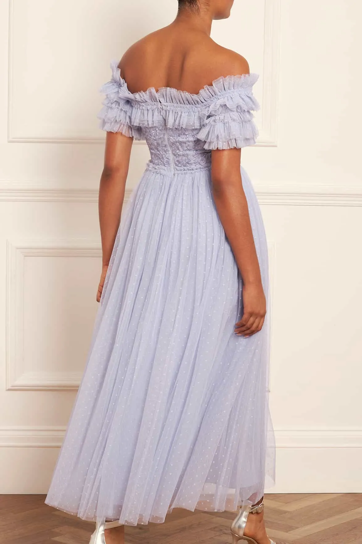 Midsummer Lace Bodice Off-Shoulder Ankle Gown sold by Needle & Thread product image thumbnail 4