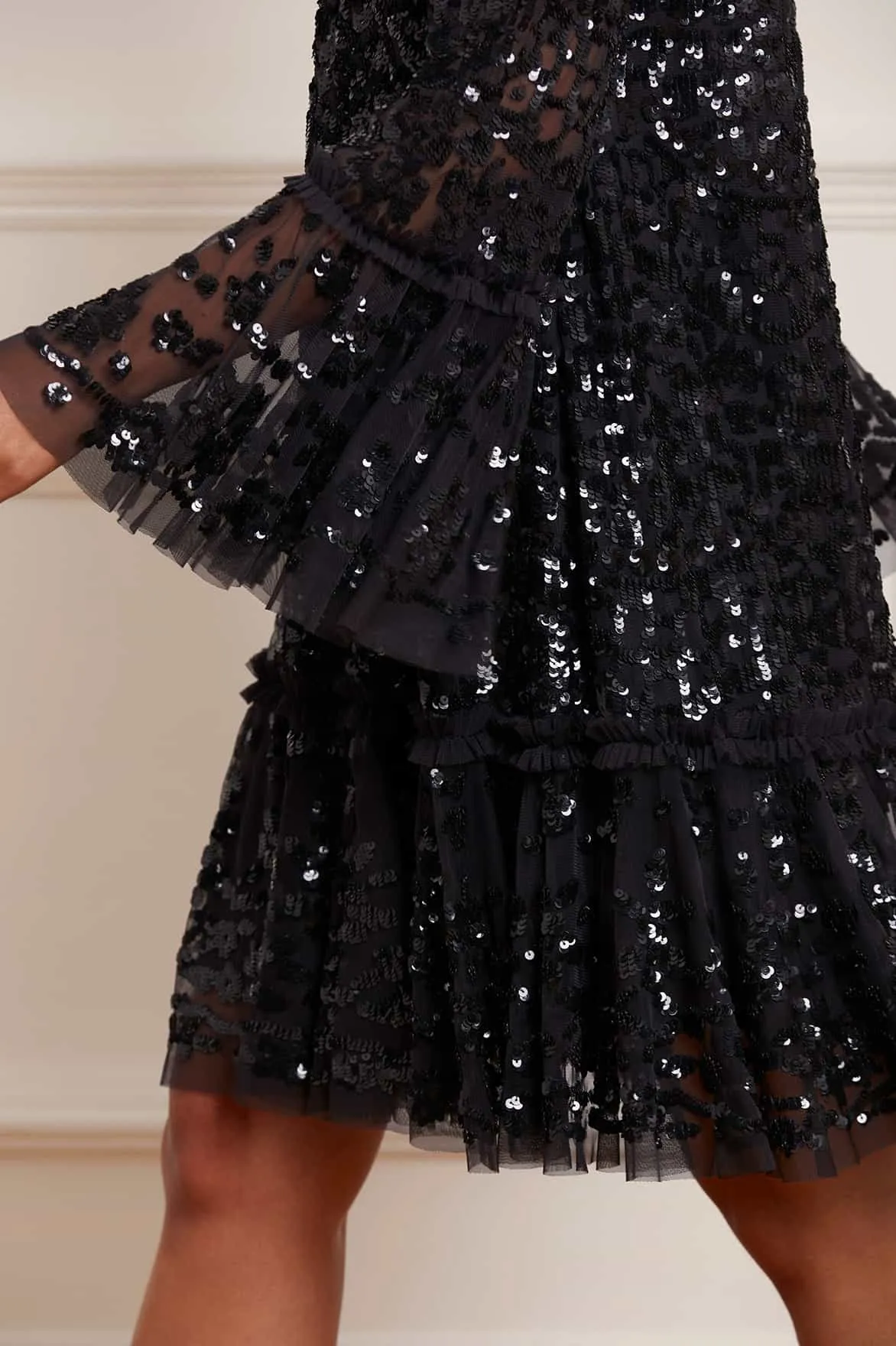 Annie Sequin Tiered Mini Dress sold by Needle & Thread product image thumbnail 5