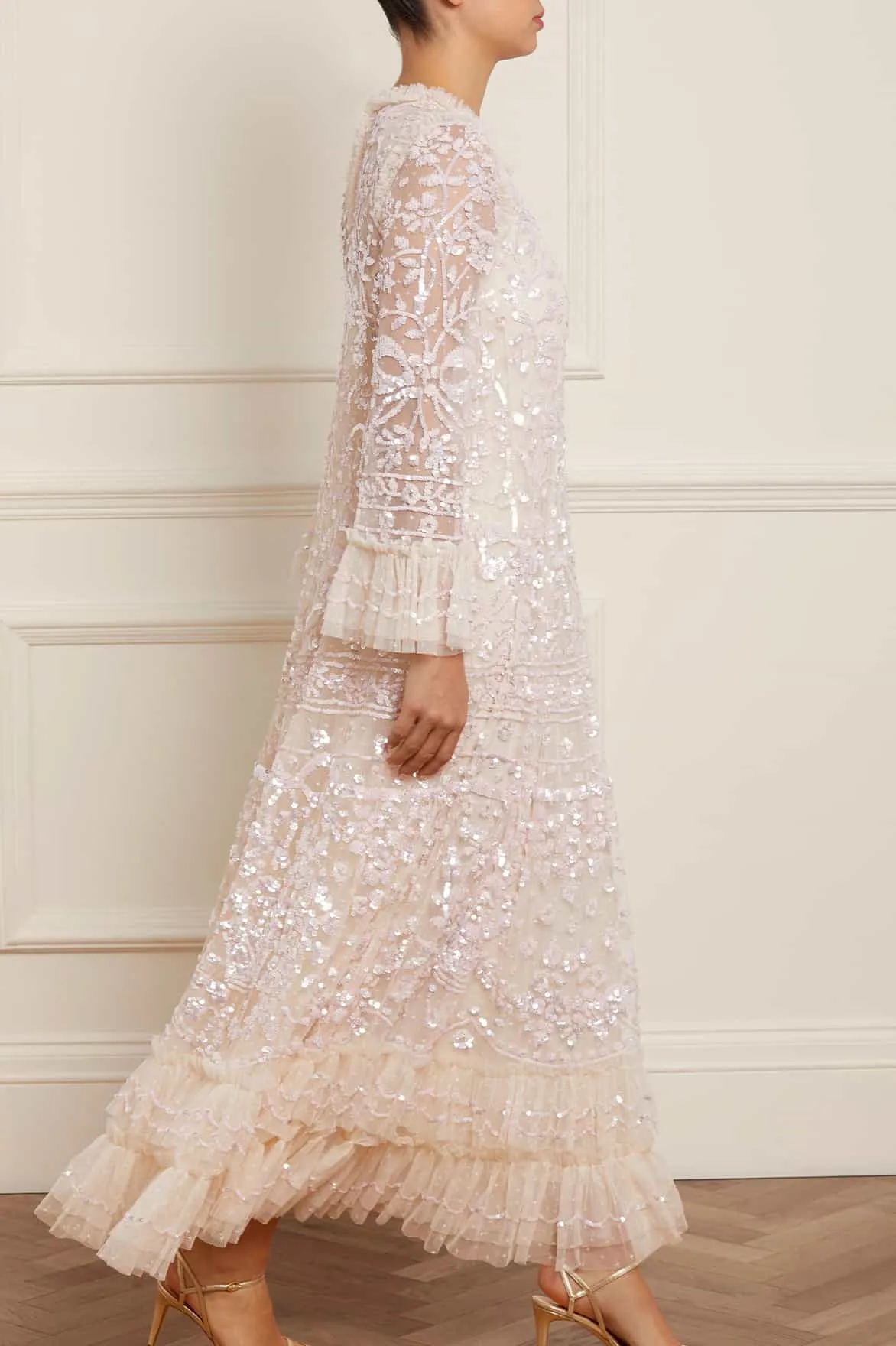 Celia Long Sleeve Ankle Gown sold by Needle & Thread product image thumbnail 4