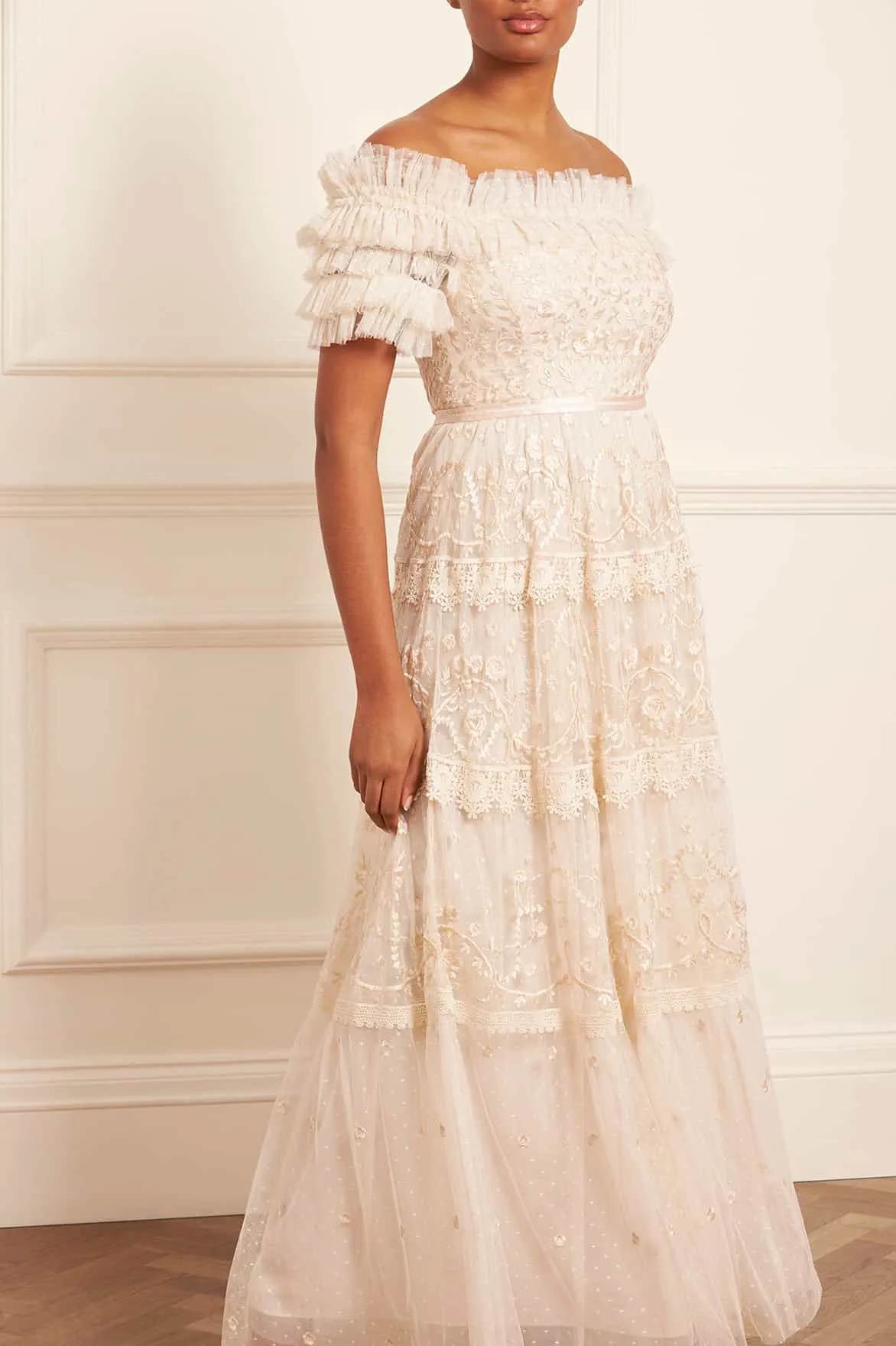Midsummer Lace Off-Shoulder Gown sold by Needle & Thread