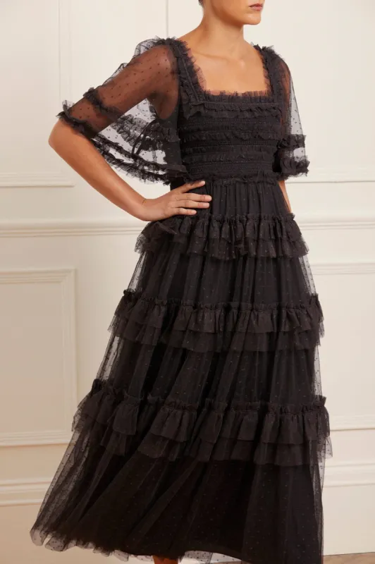 Peaches Smocked Ankle Gown sold by Needle & Thread