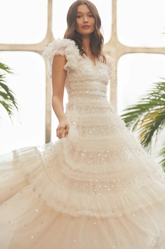 Vivian V-Neck Gown sold by Needle & Thread