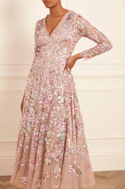 Sequin Paradise Long Sleeve Gown sold by Needle & Thread