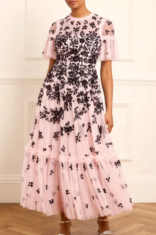 Fluttering Flowers Ankle Gown sold by Needle & Thread
