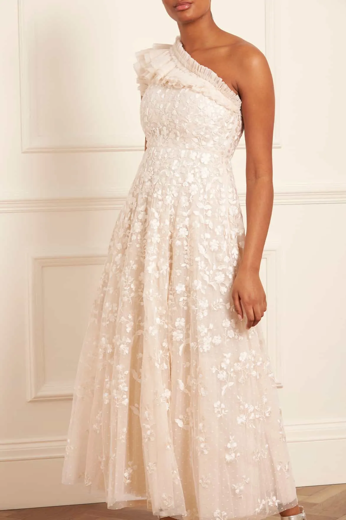 Posy Pirouette One-Shoulder Ankle Gown sold by Needle & Thread product image thumbnail 2