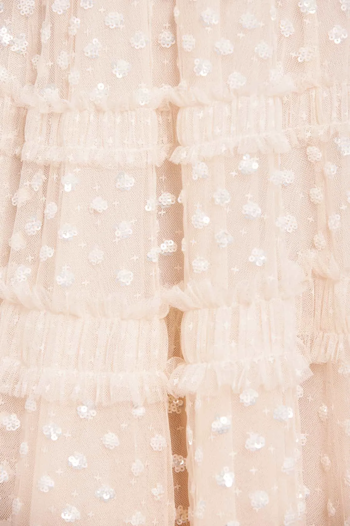 Dot Shimmer Tiered Strapless Ankle Gown sold by Needle & Thread product image thumbnail 5