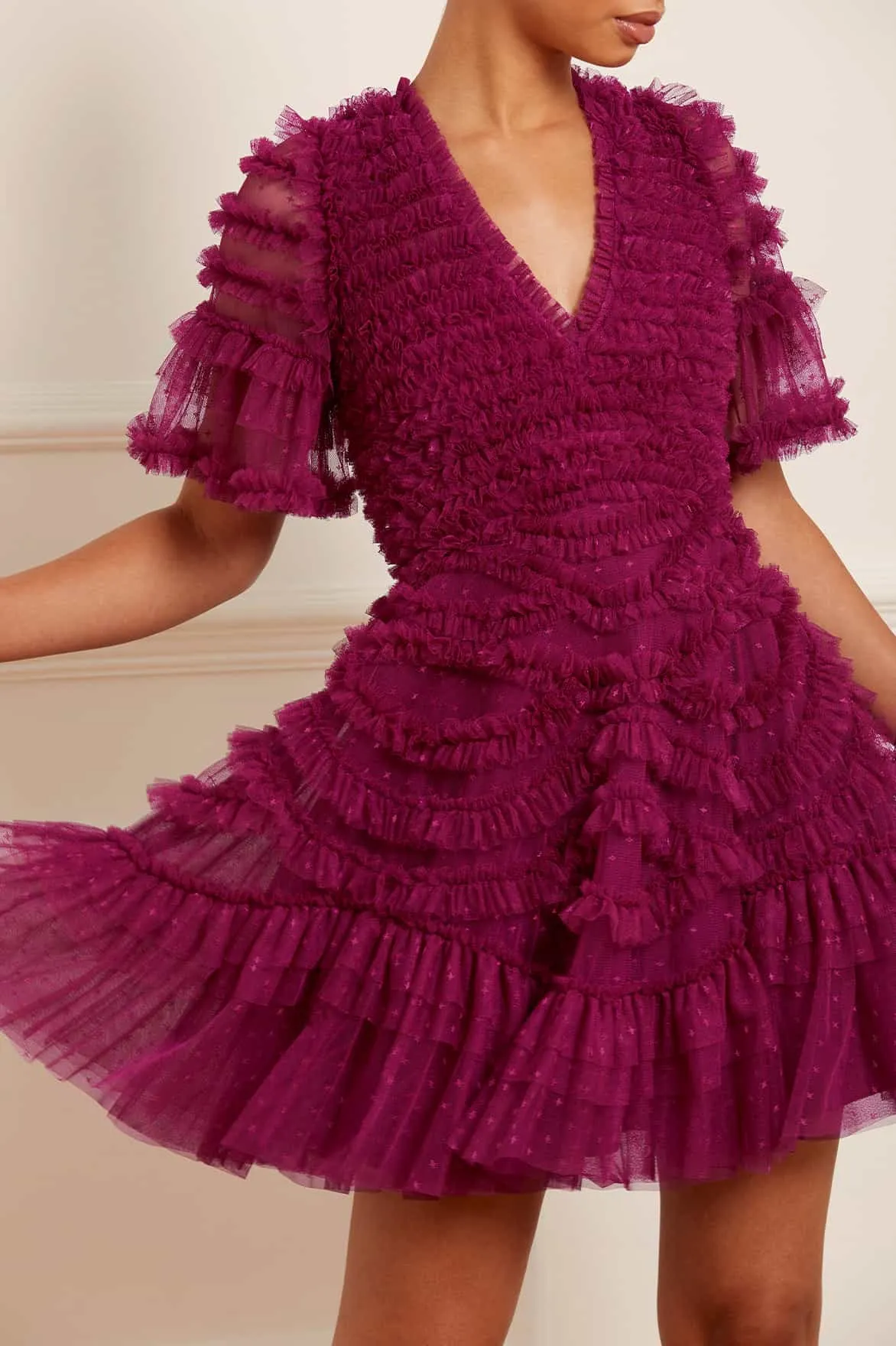 Phoenix V-Neck Micro Mini Dress sold by Needle & Thread product image thumbnail 3