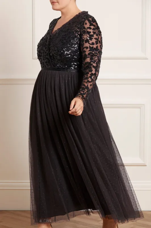 Tempest V-Neck Bodice Ankle Gown sold by Needle & Thread